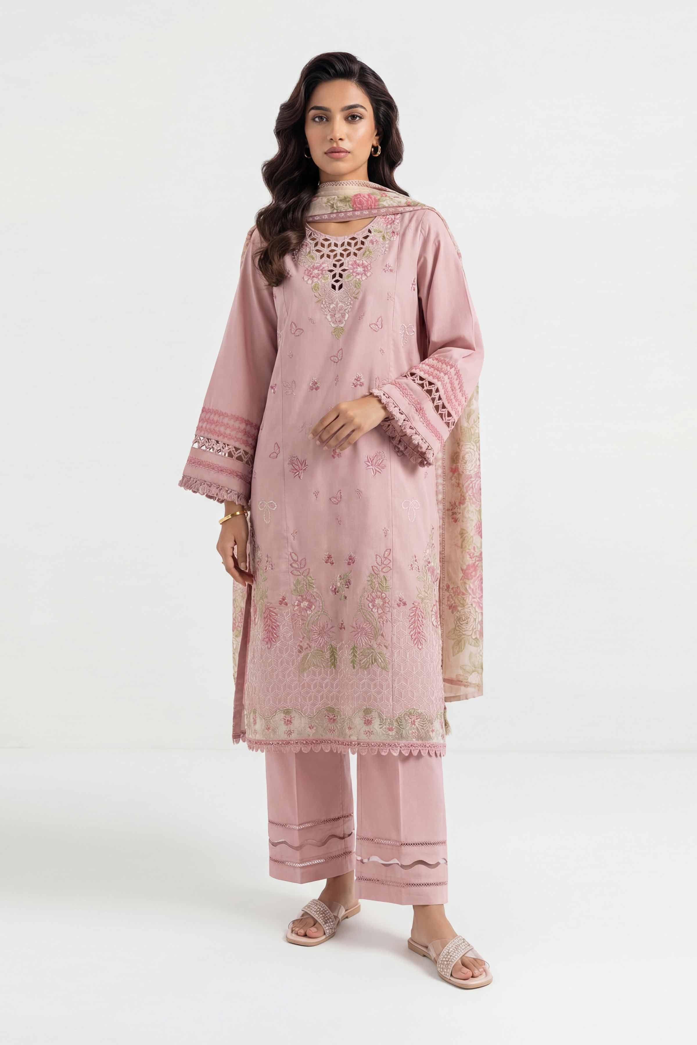 3 Piece - Printed Embroidered Suit - 42601537 - Image 3