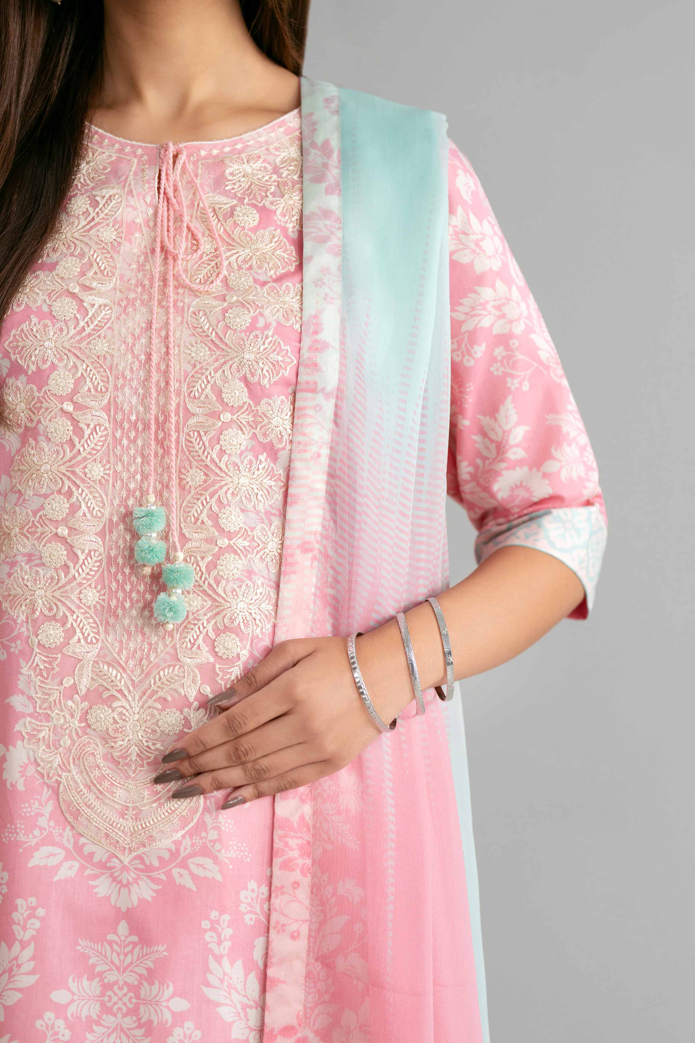3 Piece - Digital Printed Embroidered Suit - 42601573 - Image 4