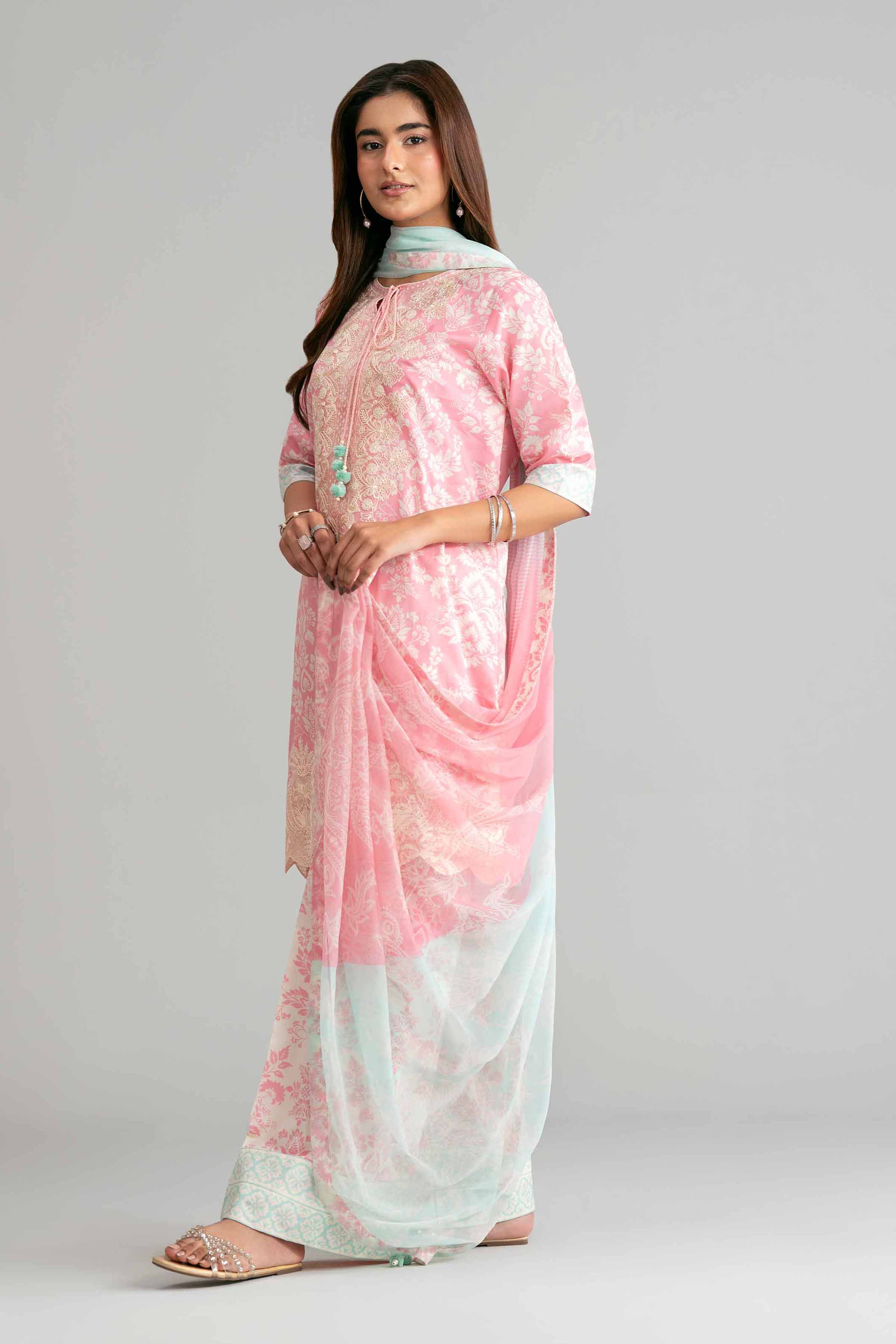 3 Piece - Digital Printed Embroidered Suit - 42601573 - Image 5