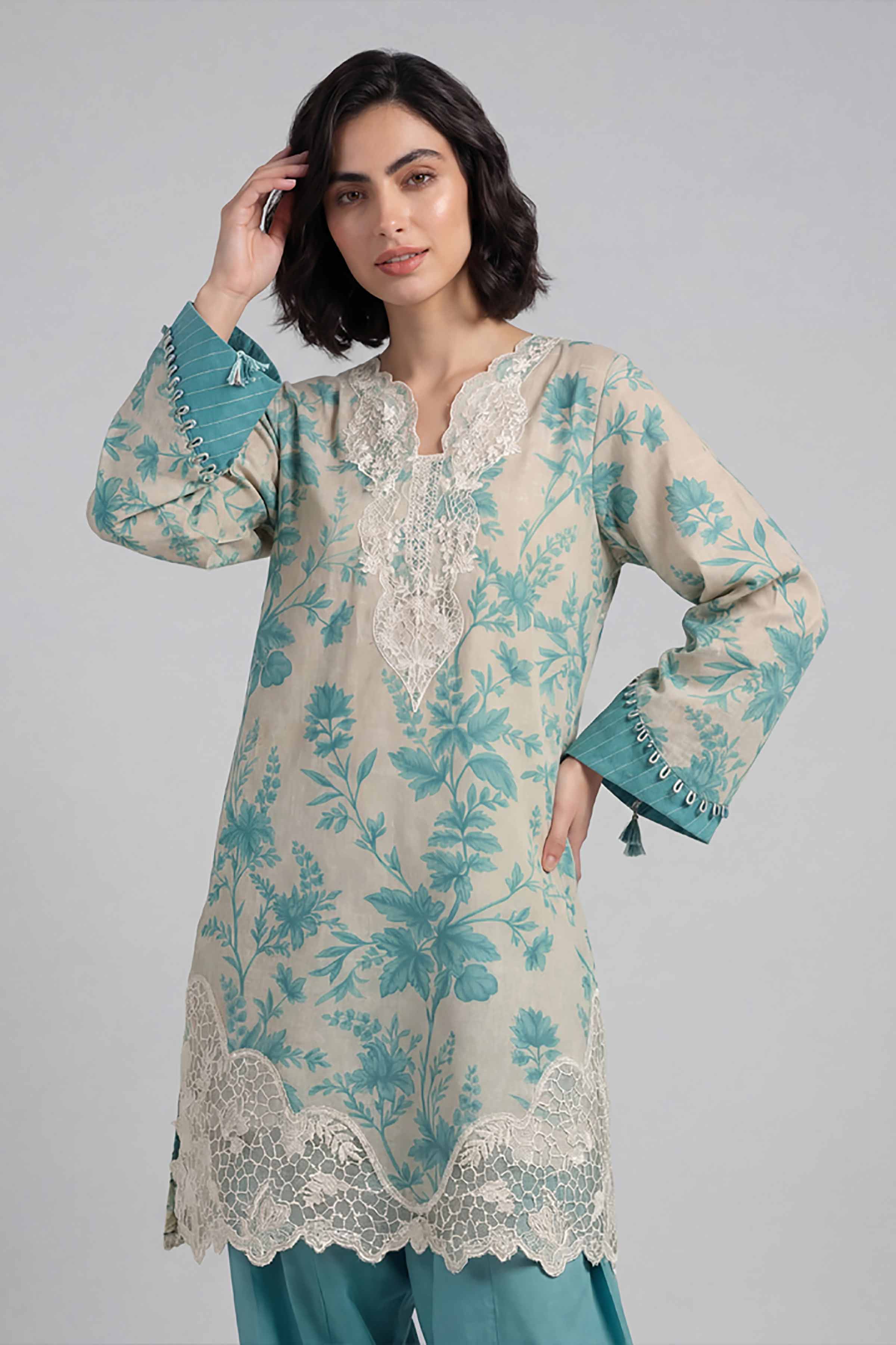 2 Piece - Printed Embroidered Suit - 42601655 - Image 2