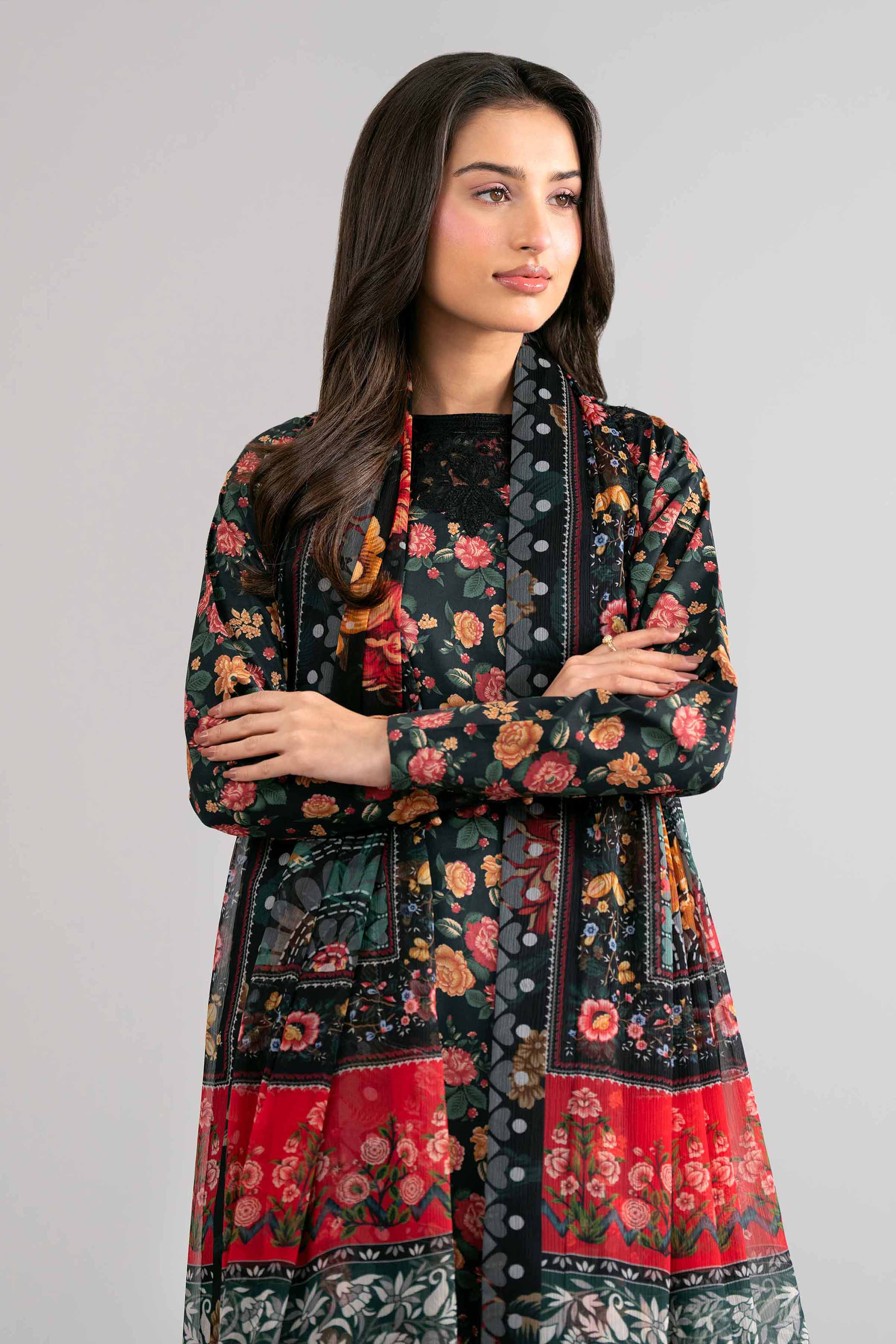 3 Piece - Digital Printed Embroidered Suit - 42601746 - Image 2