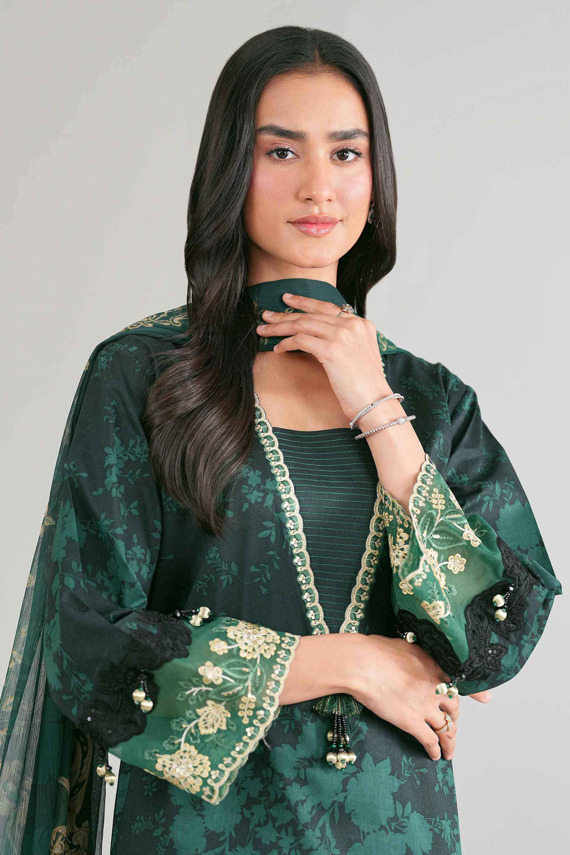 3 Piece - Digital Printed Embroidered Suit - 42601747 - Image 2