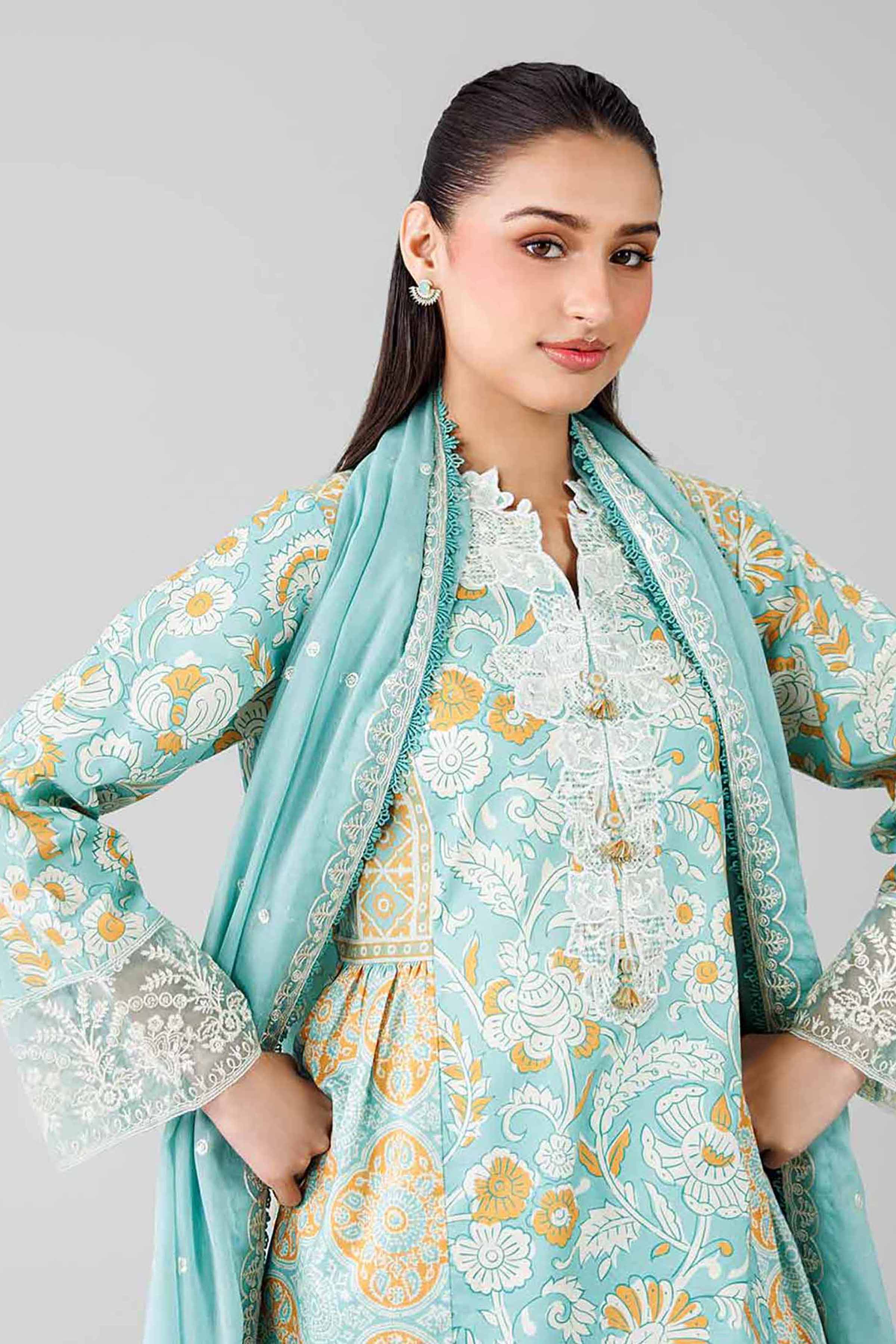 3 Piece - Printed Embroidered Suit - 42601817 - Image 4