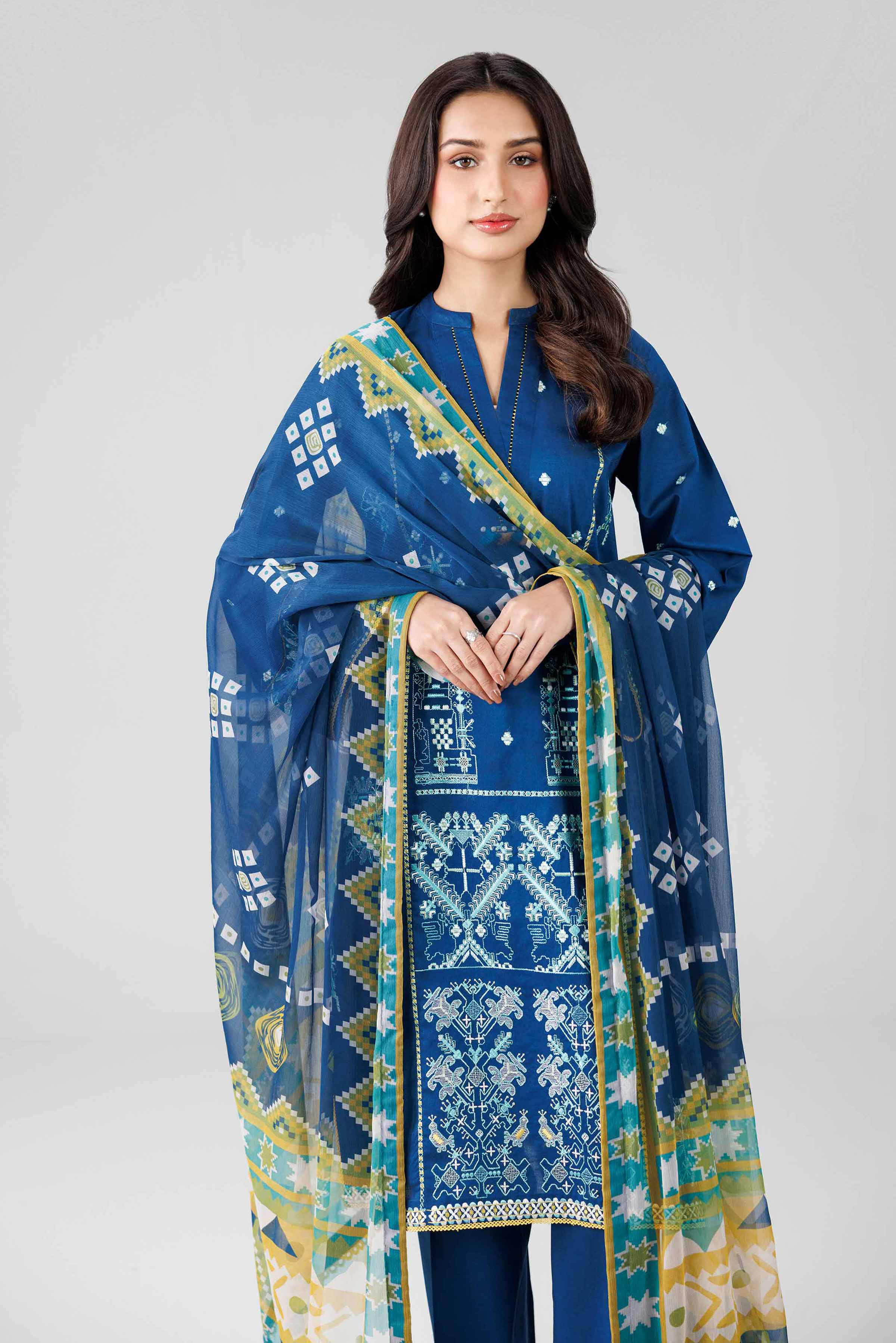 3 Piece - Digital Printed Embroidered Suit - 42601829 - Image 2