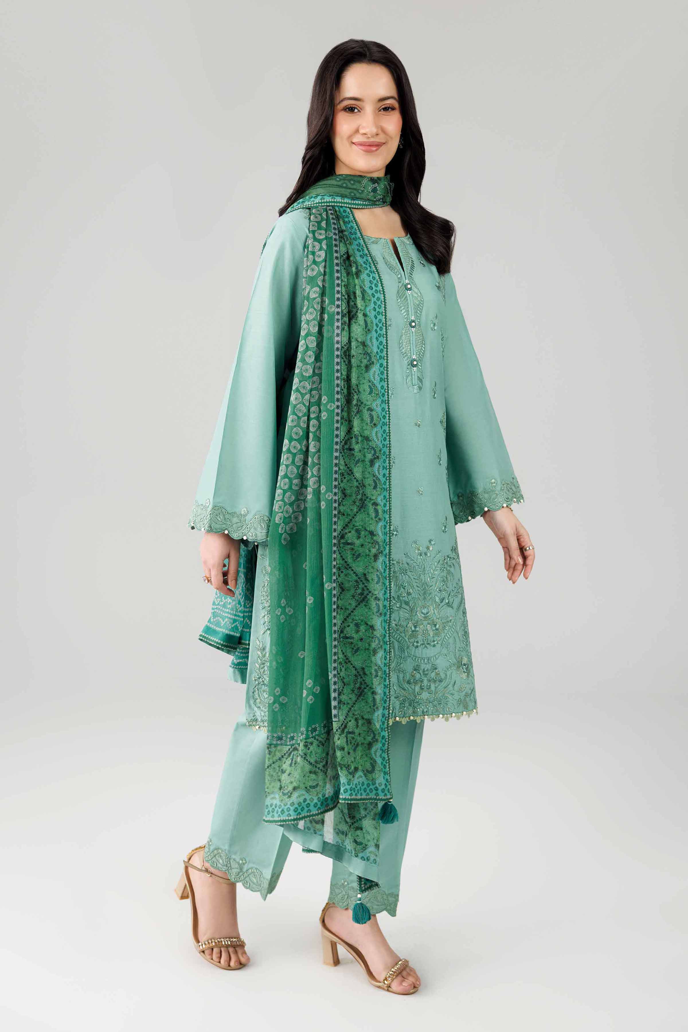 3 Piece - Digital Printed Embroidered Suit - 42601830 - Image 5