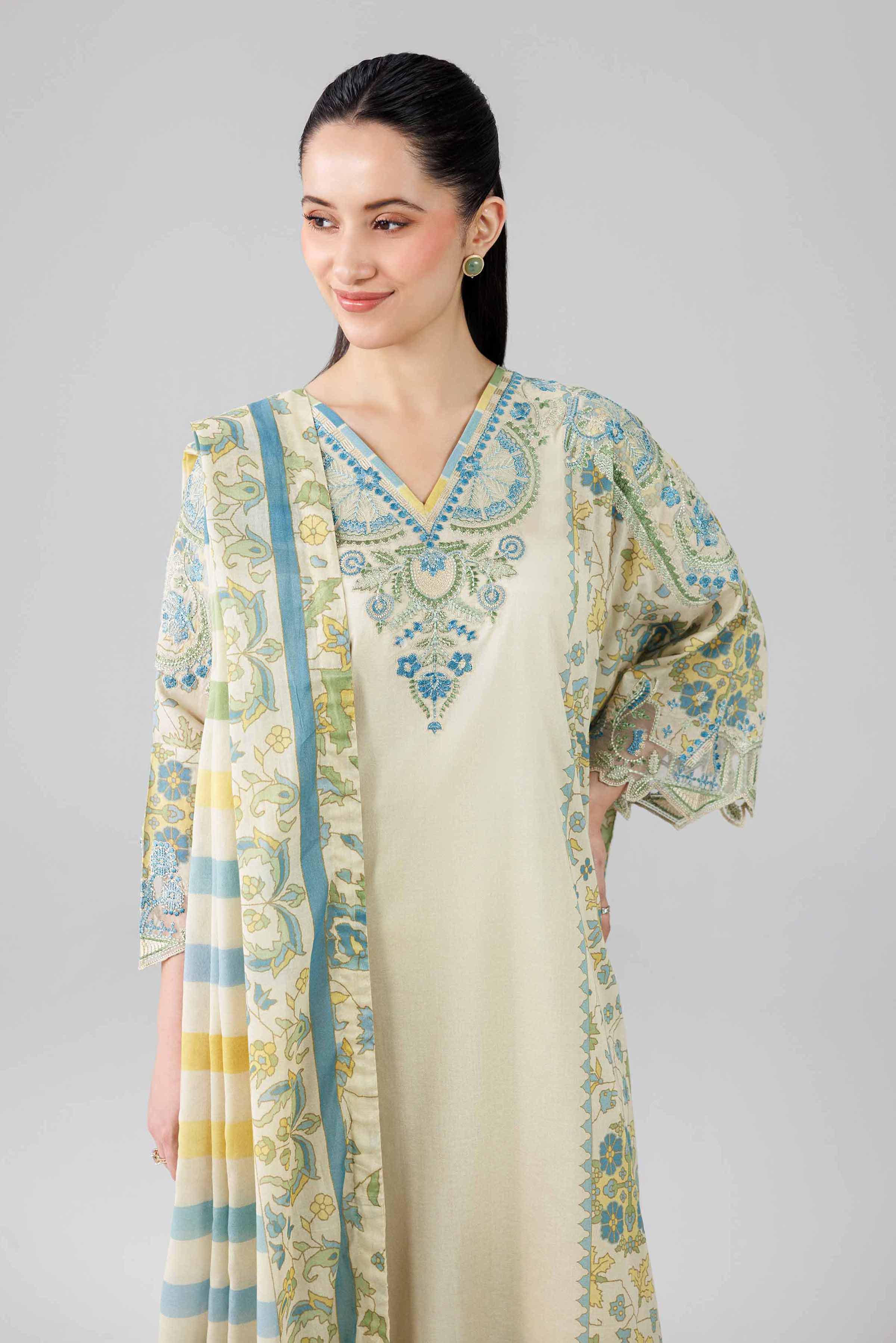 3 Piece - Digital Printed Embroidered Suit - 42601838 - Image 2