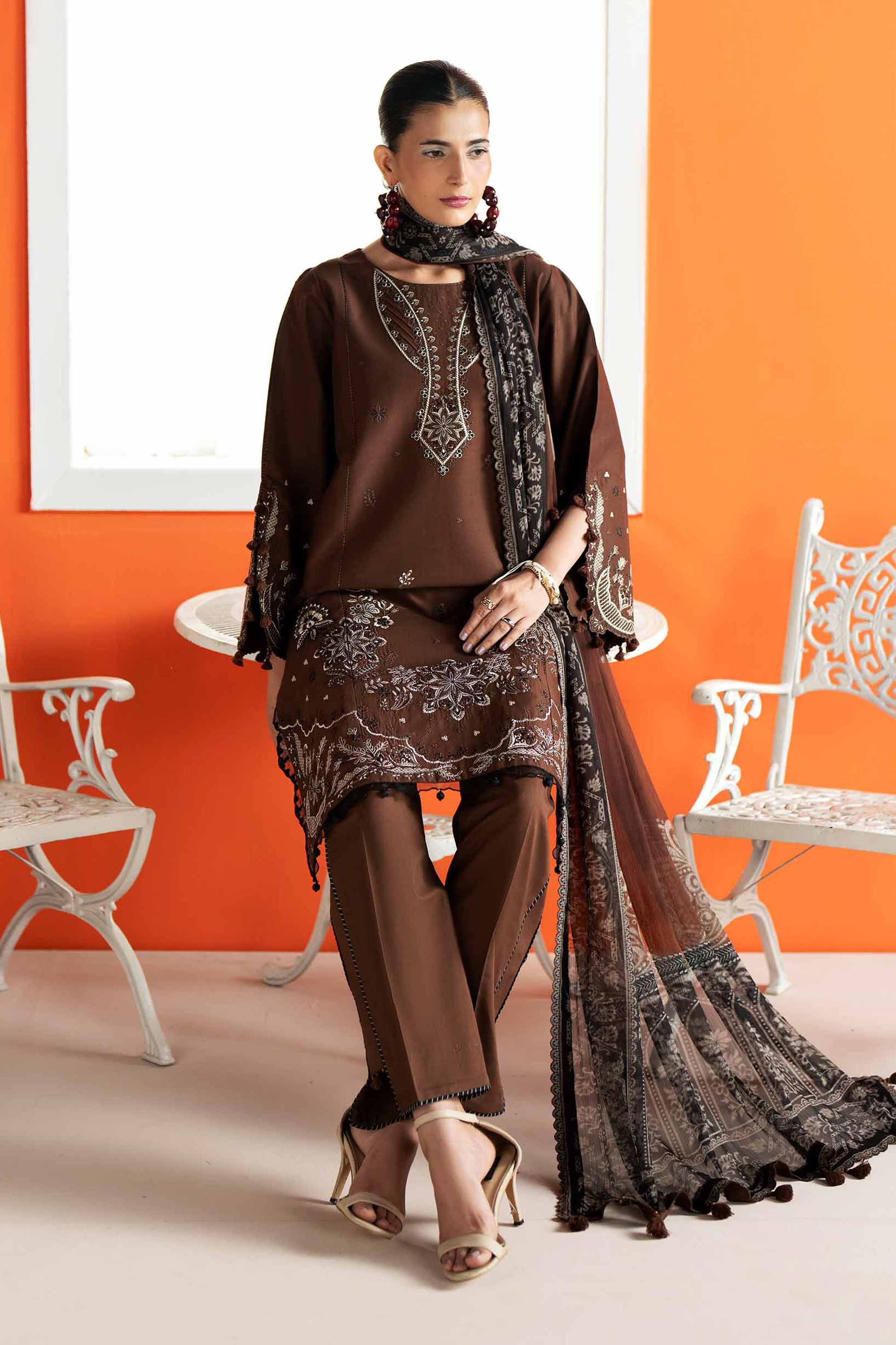 3 Piece - Digital Printed Embroidered Suit - 42601986