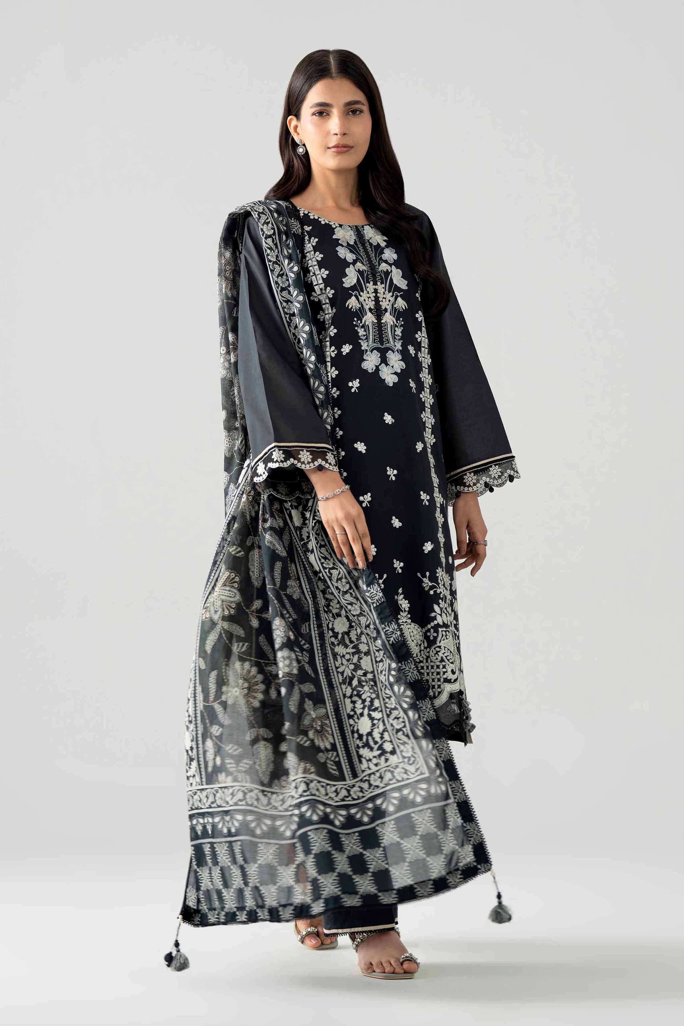 3 Piece - Digital Printed Embroidered Suit - 42602045