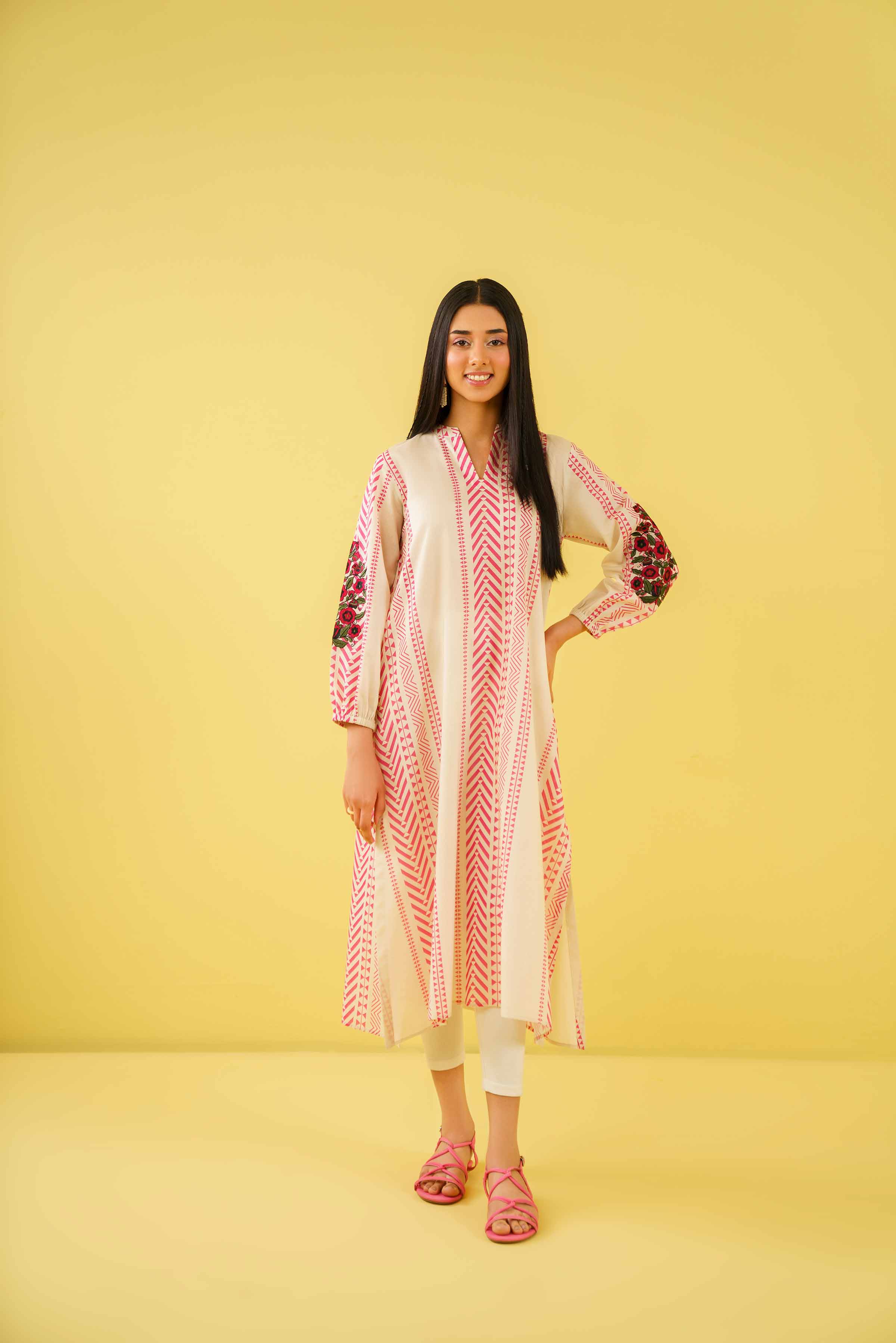 Printed Embroidered Tunic - AS24-54 - Image 4