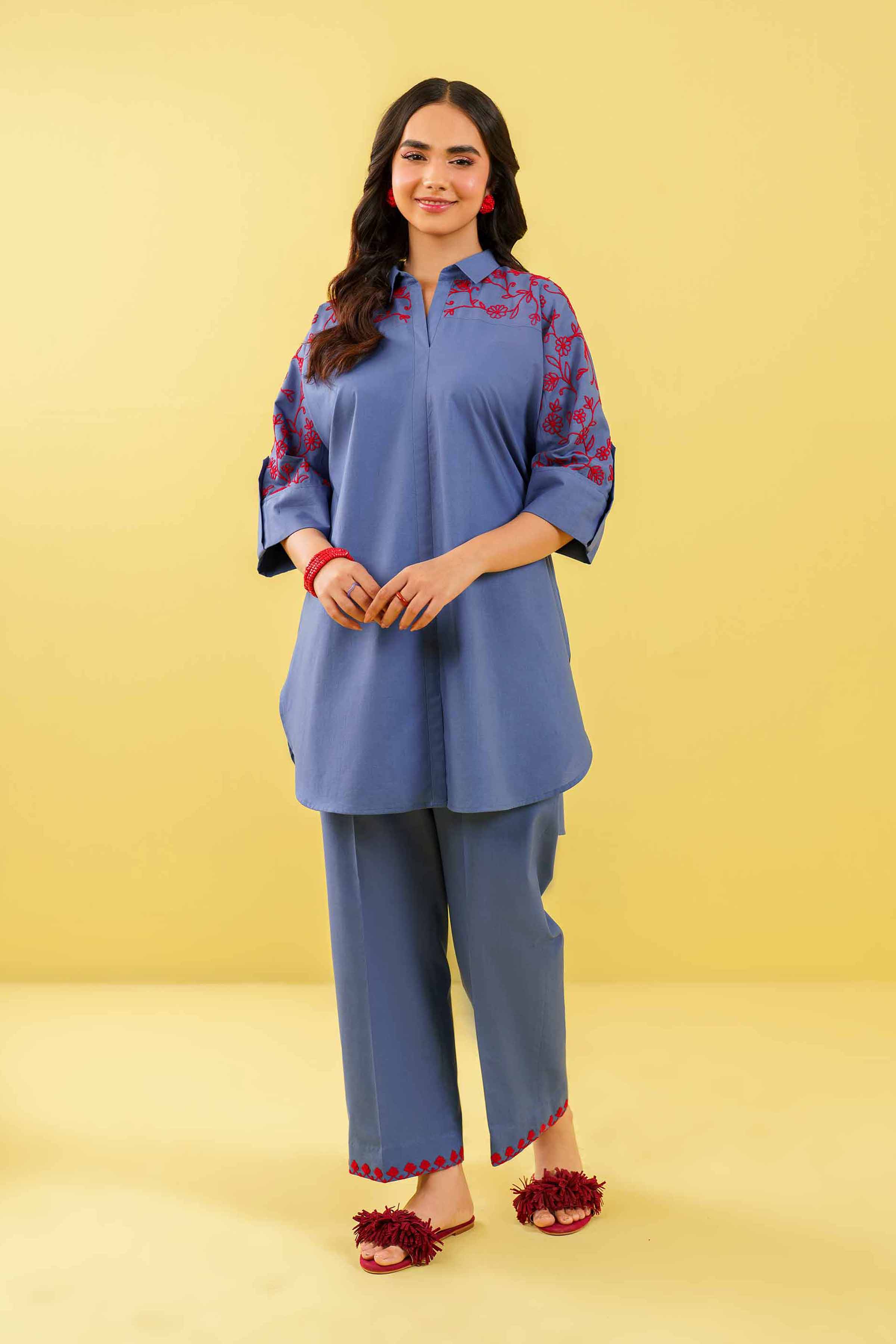 2 Piece - Embroidered Suit - AS24-59 - Image 2