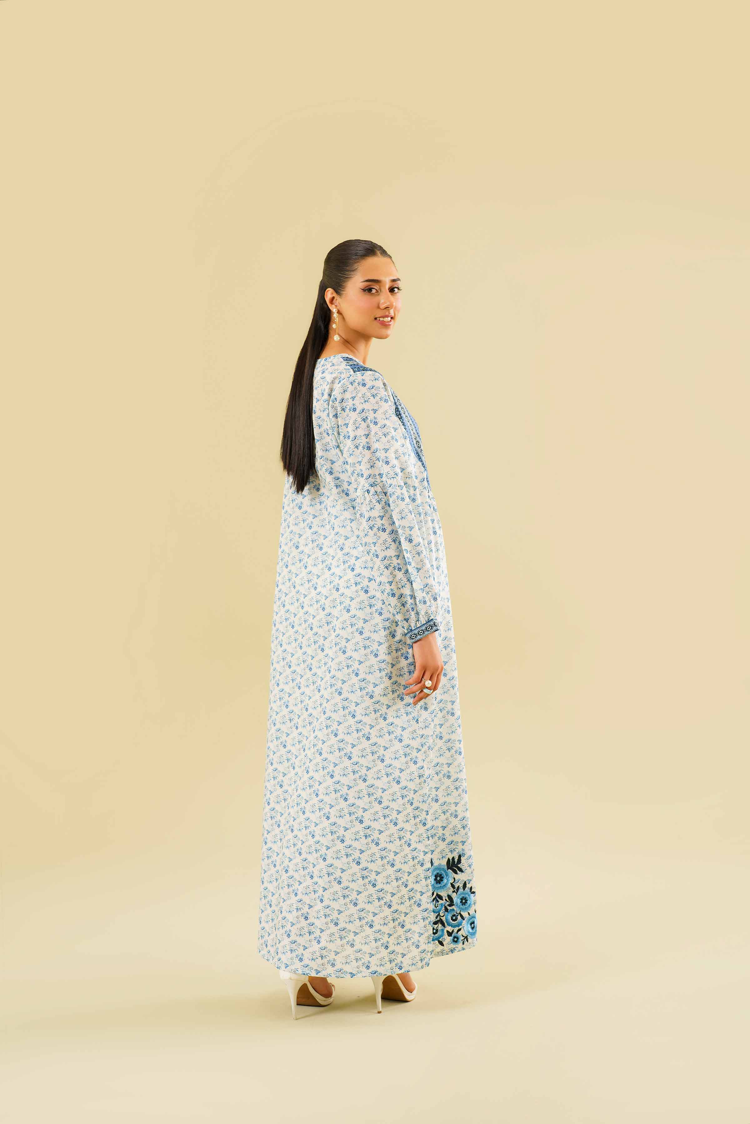 Printed Embroidered Long Dress - FE24-54 - Image 3