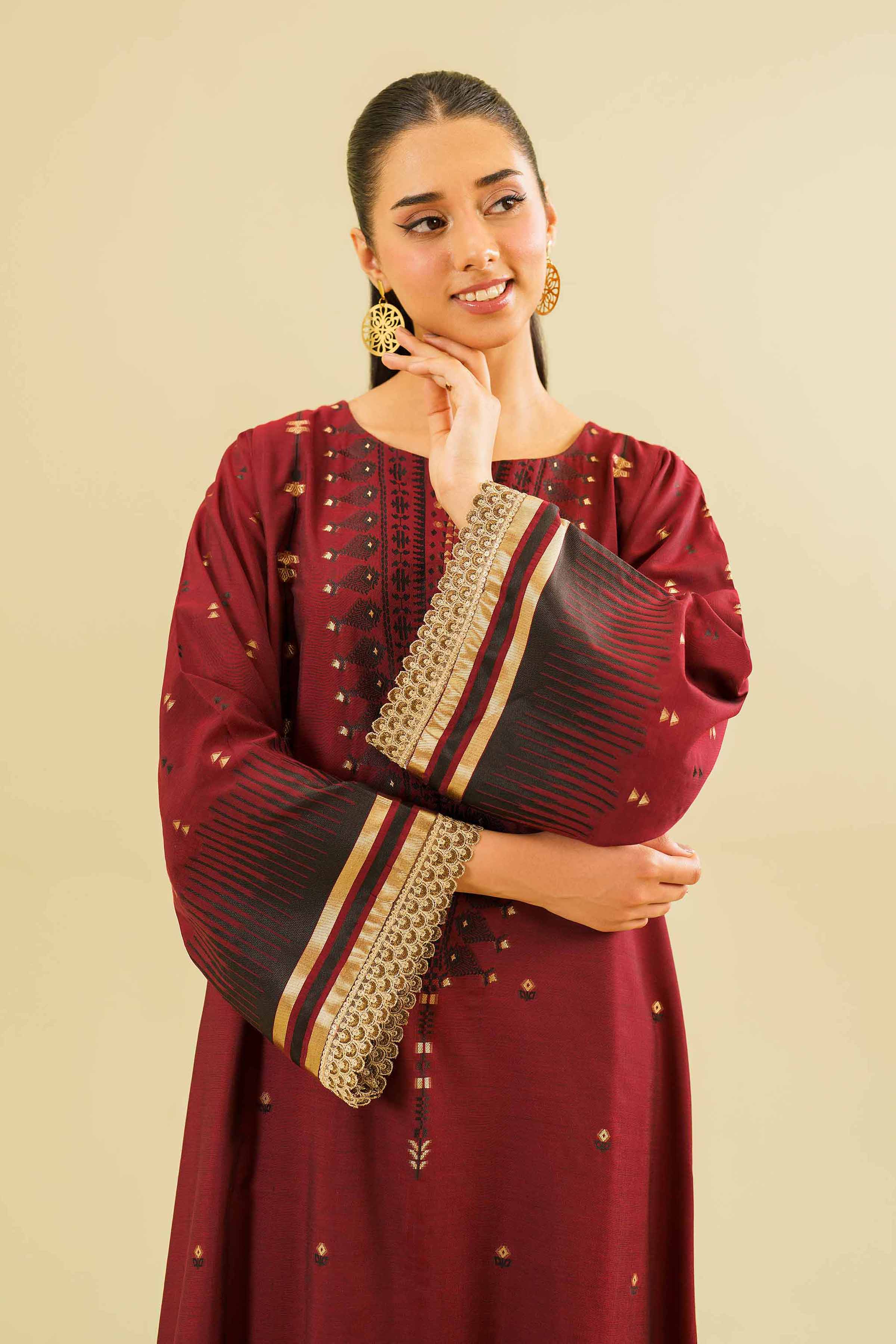2 Piece - Printed Long Dress - FE24-77 - Image 2