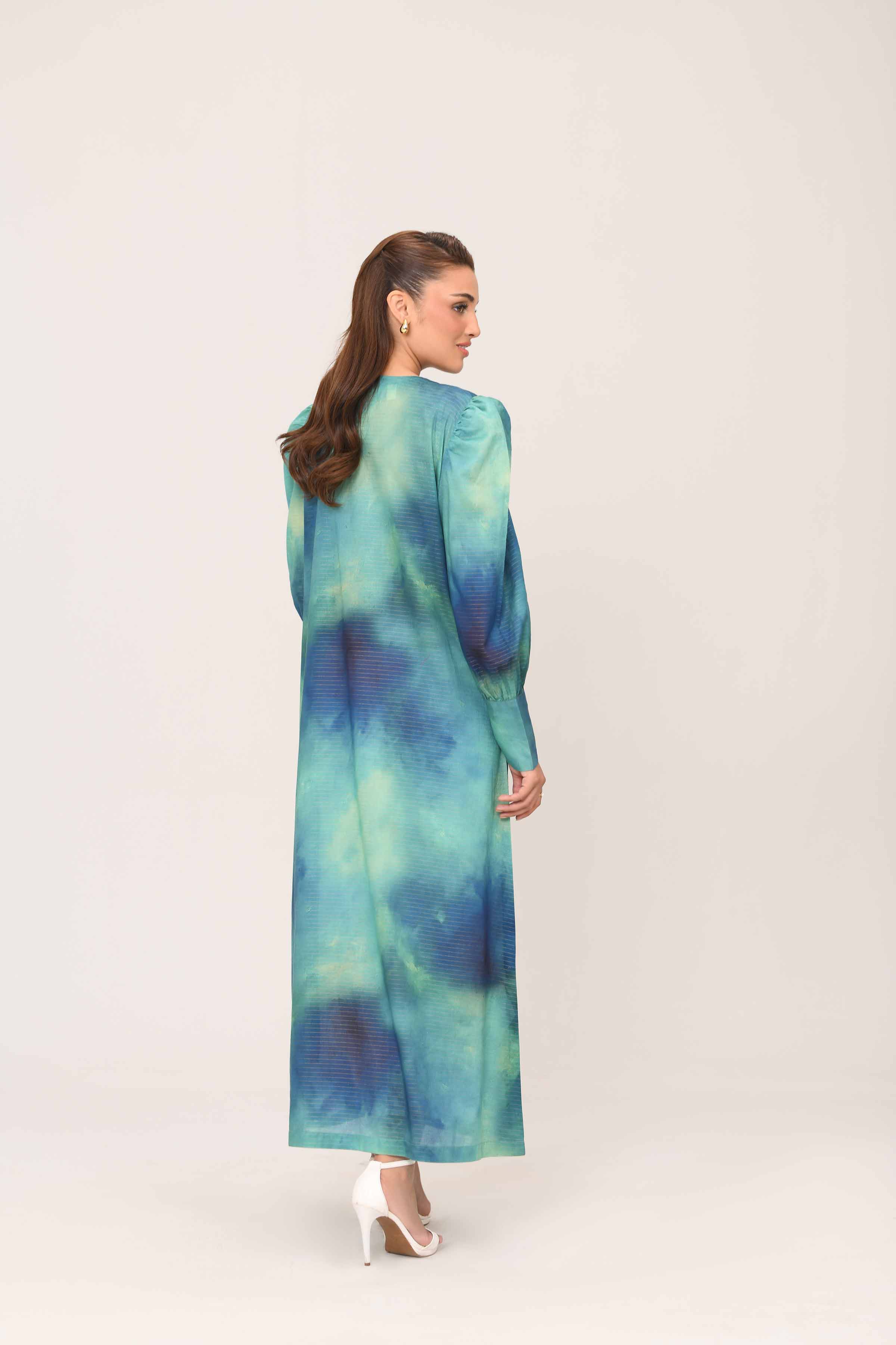 Printed Embroidered Dress - FE25-06 - Image 3