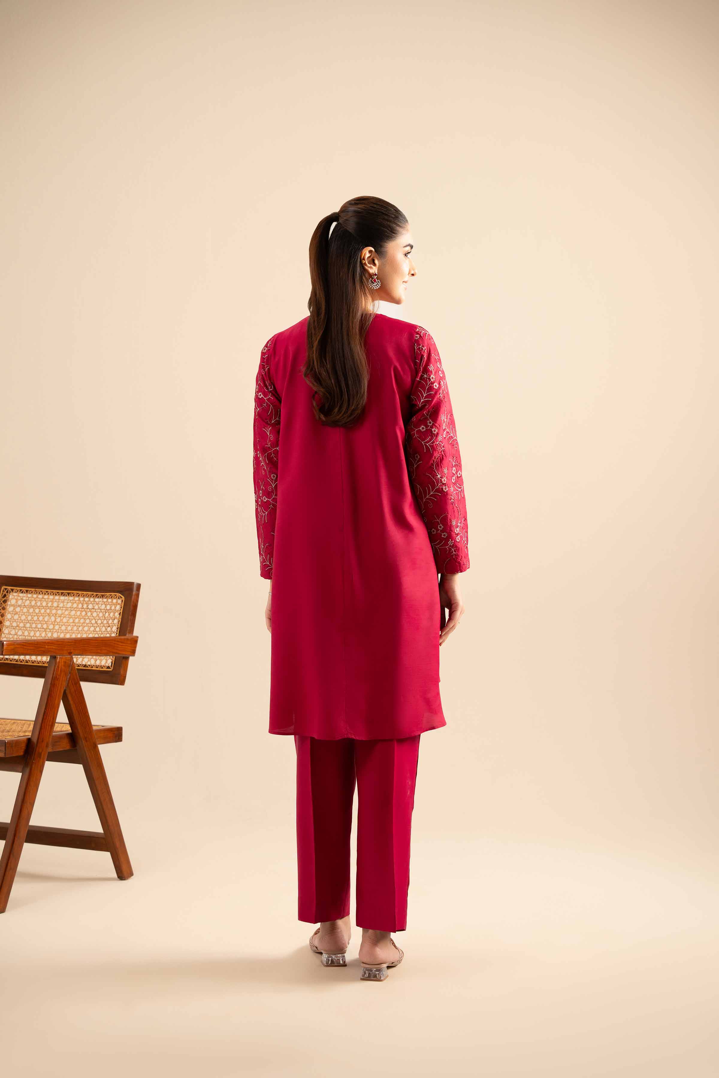 2 Piece - Embroidered Suit - FE25-25 - Image 3