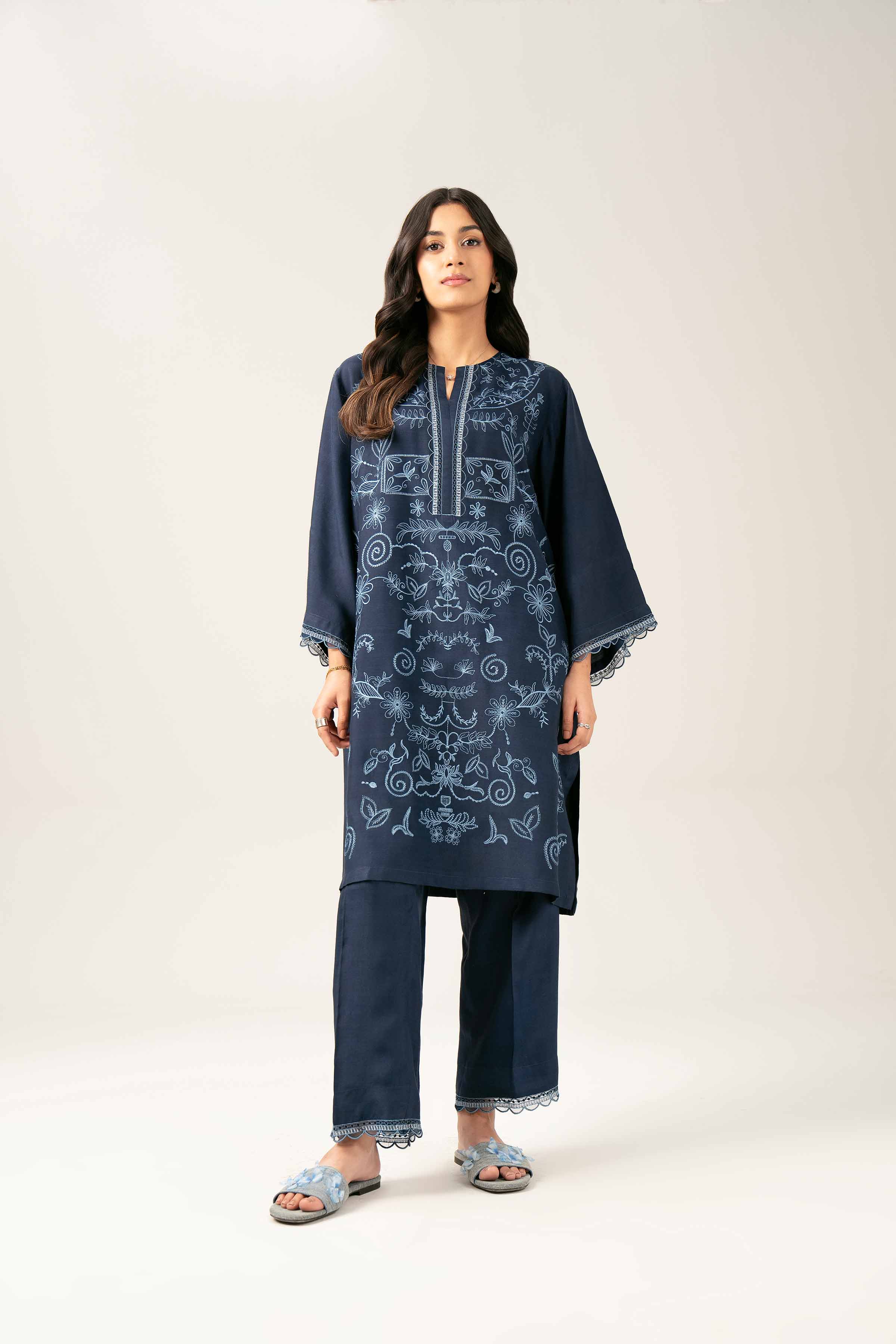 2 Piece - Embroidered Suit - FE25-39 - Image 5