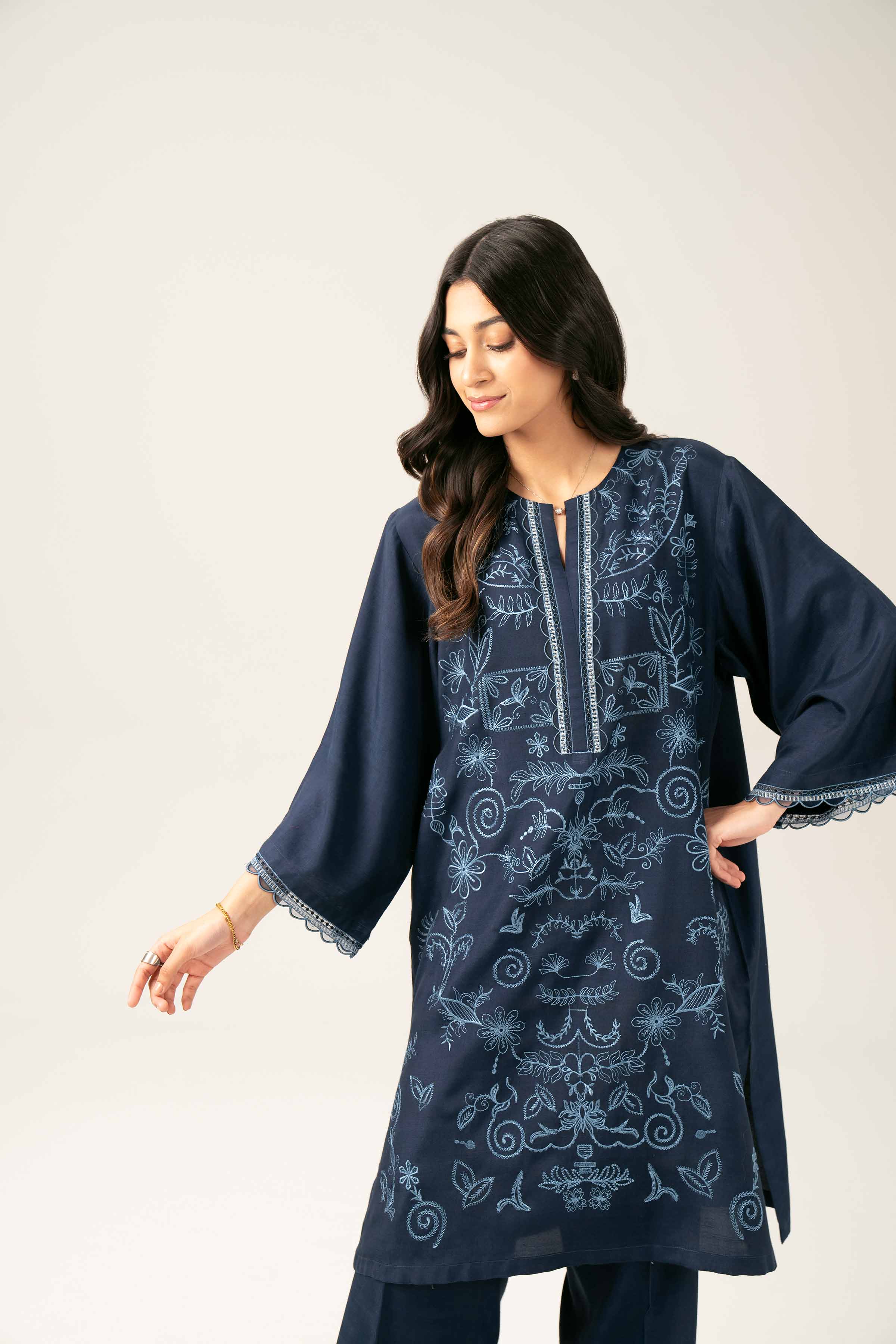 2 Piece - Embroidered Suit - FE25-39 - Image 8