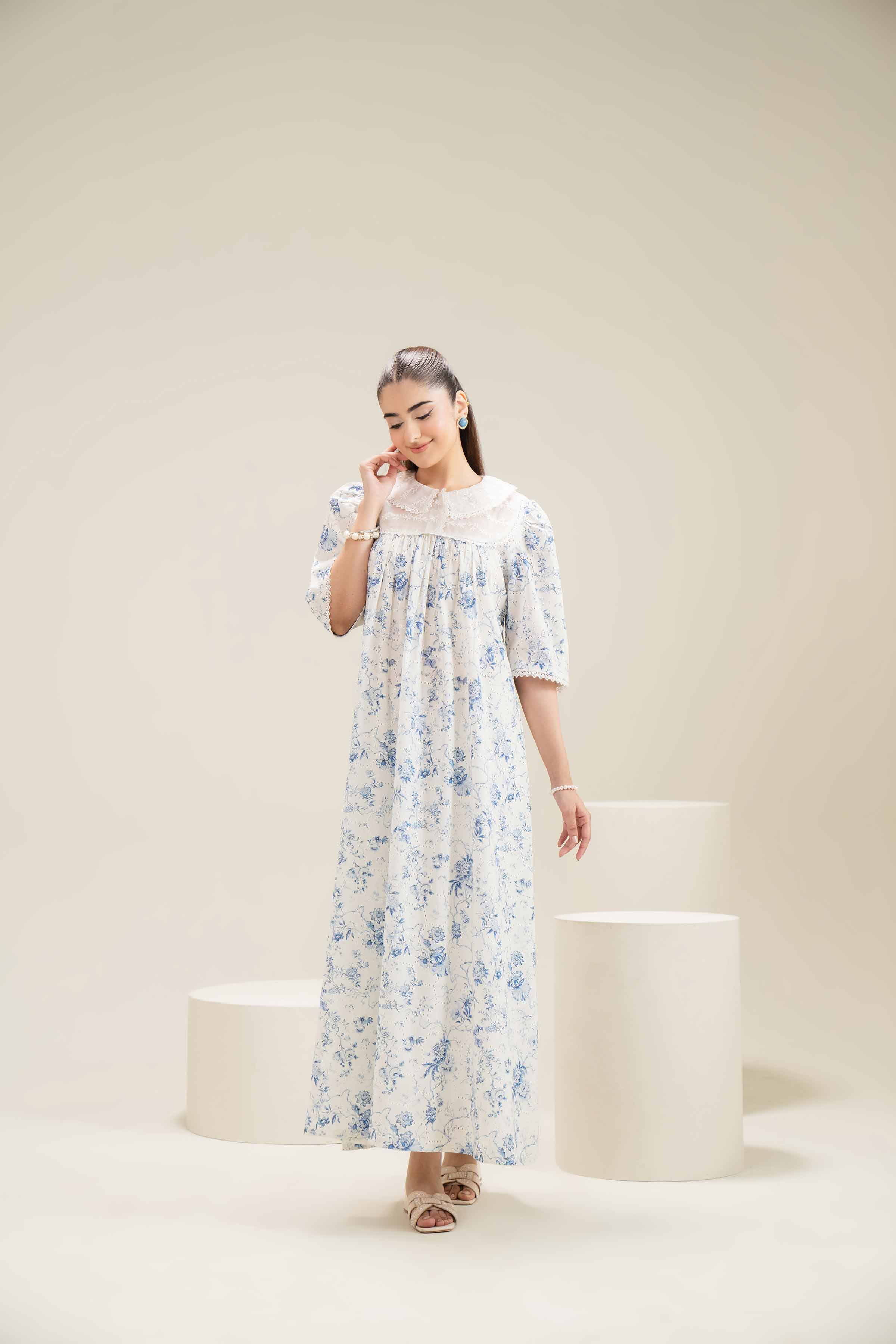 Printed Embroidered Dress - FE25-86 - Image 5