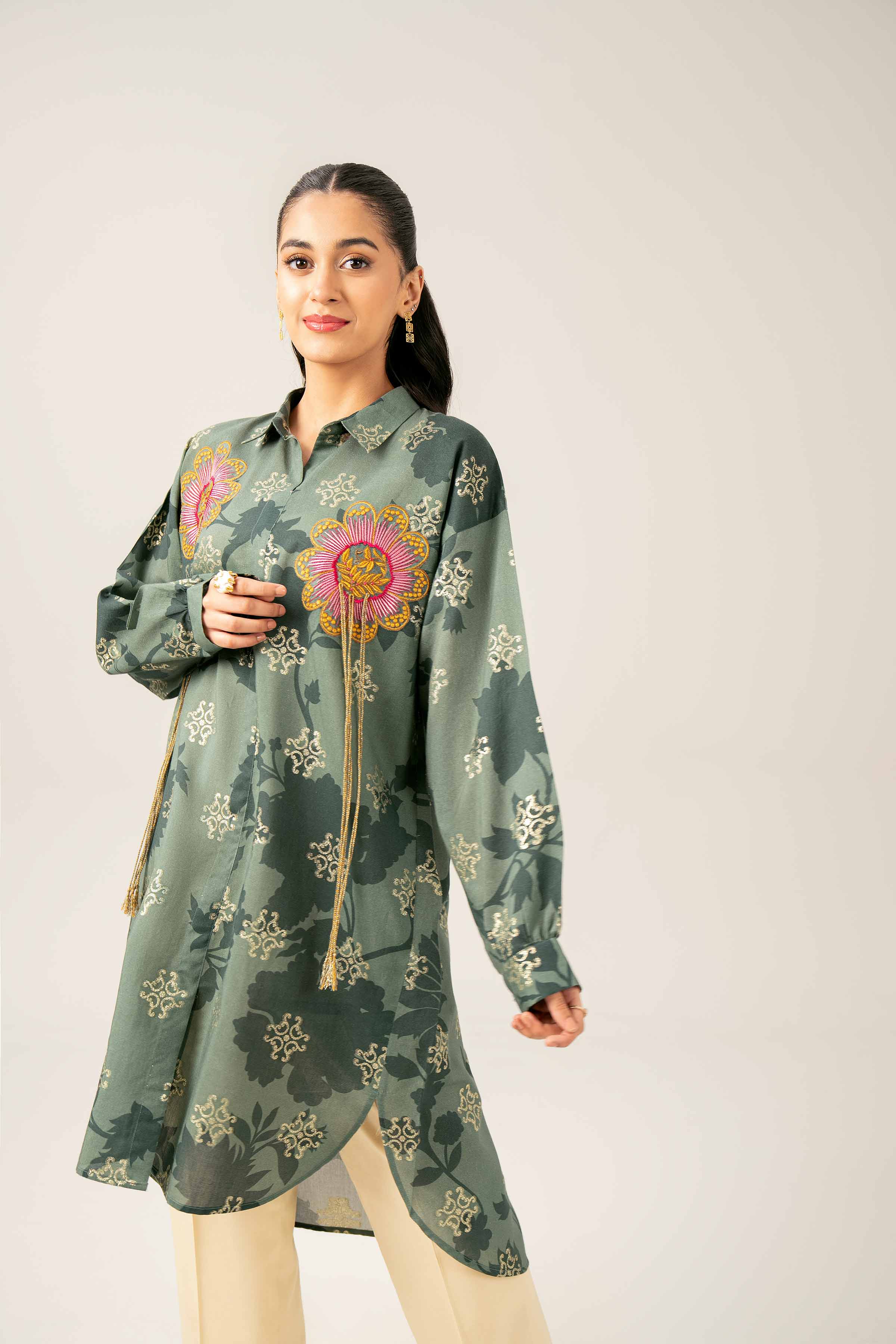 Printed Embroidered Tunic - FE25-88 - Image 7