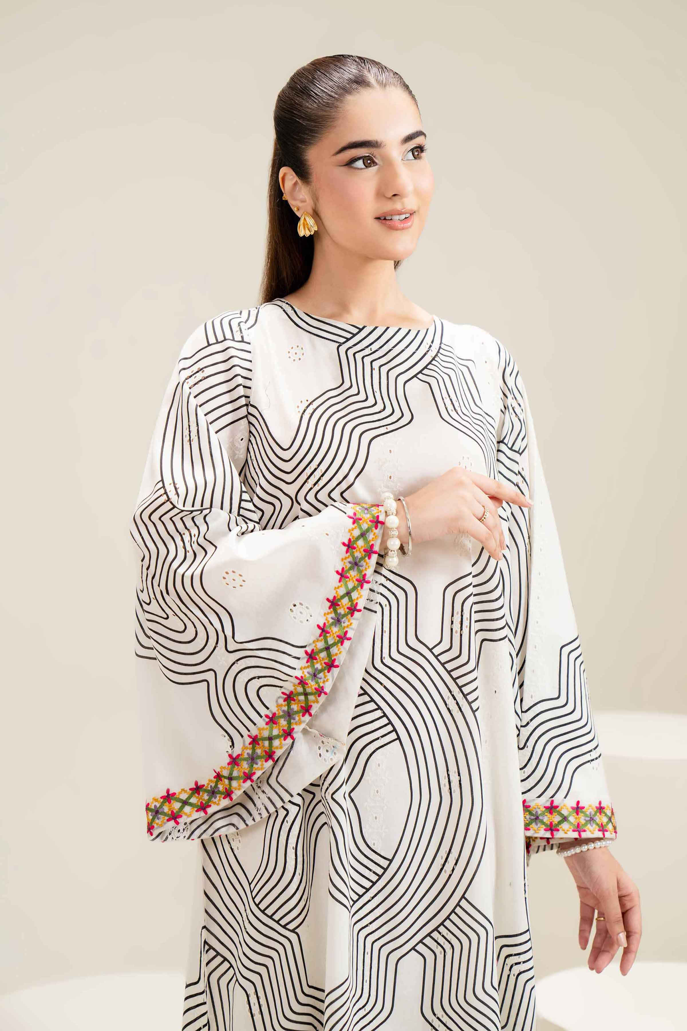 Printed Embroidered Dress - FE25-94 - Image 2