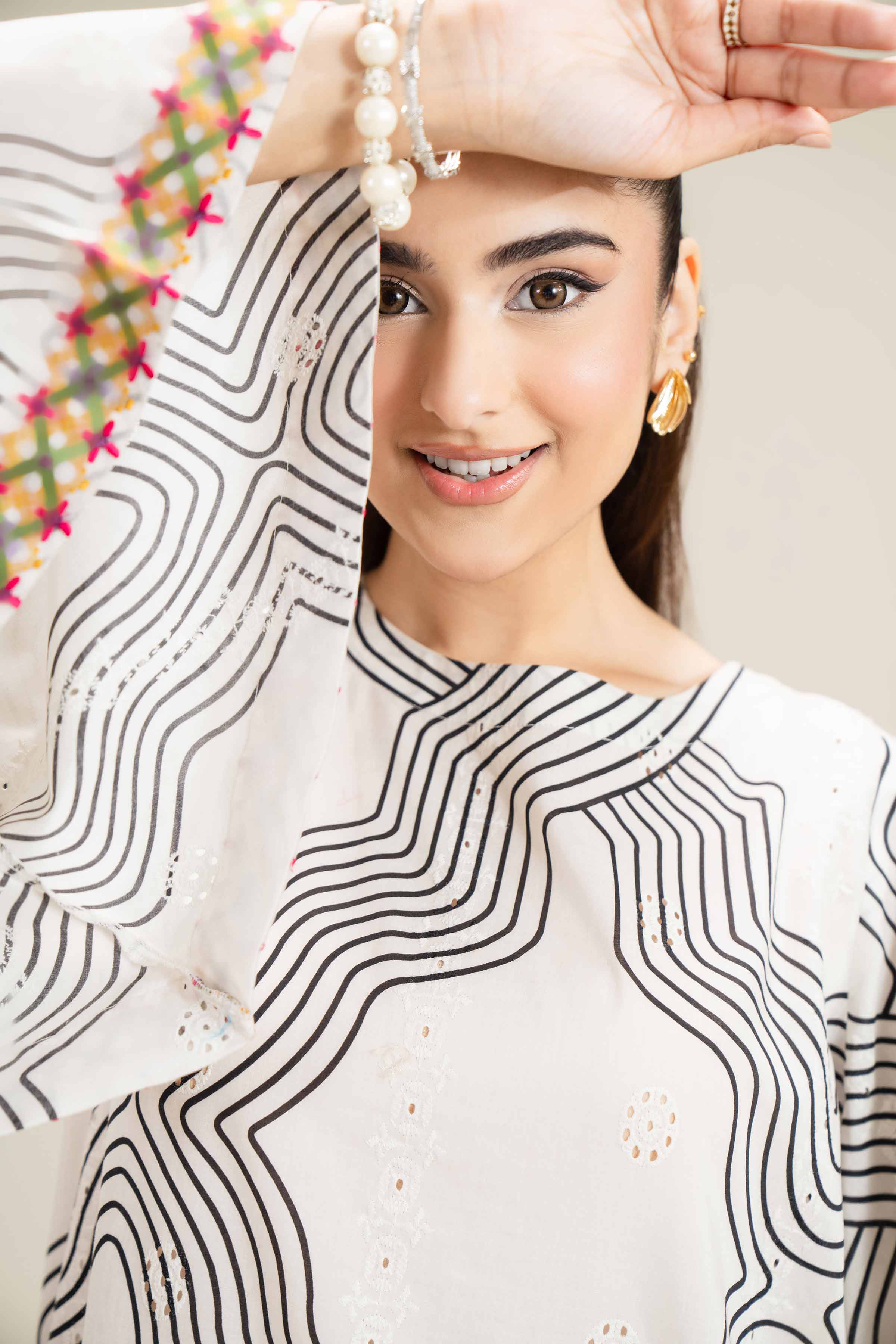 Printed Embroidered Dress - FE25-94 - Image 6