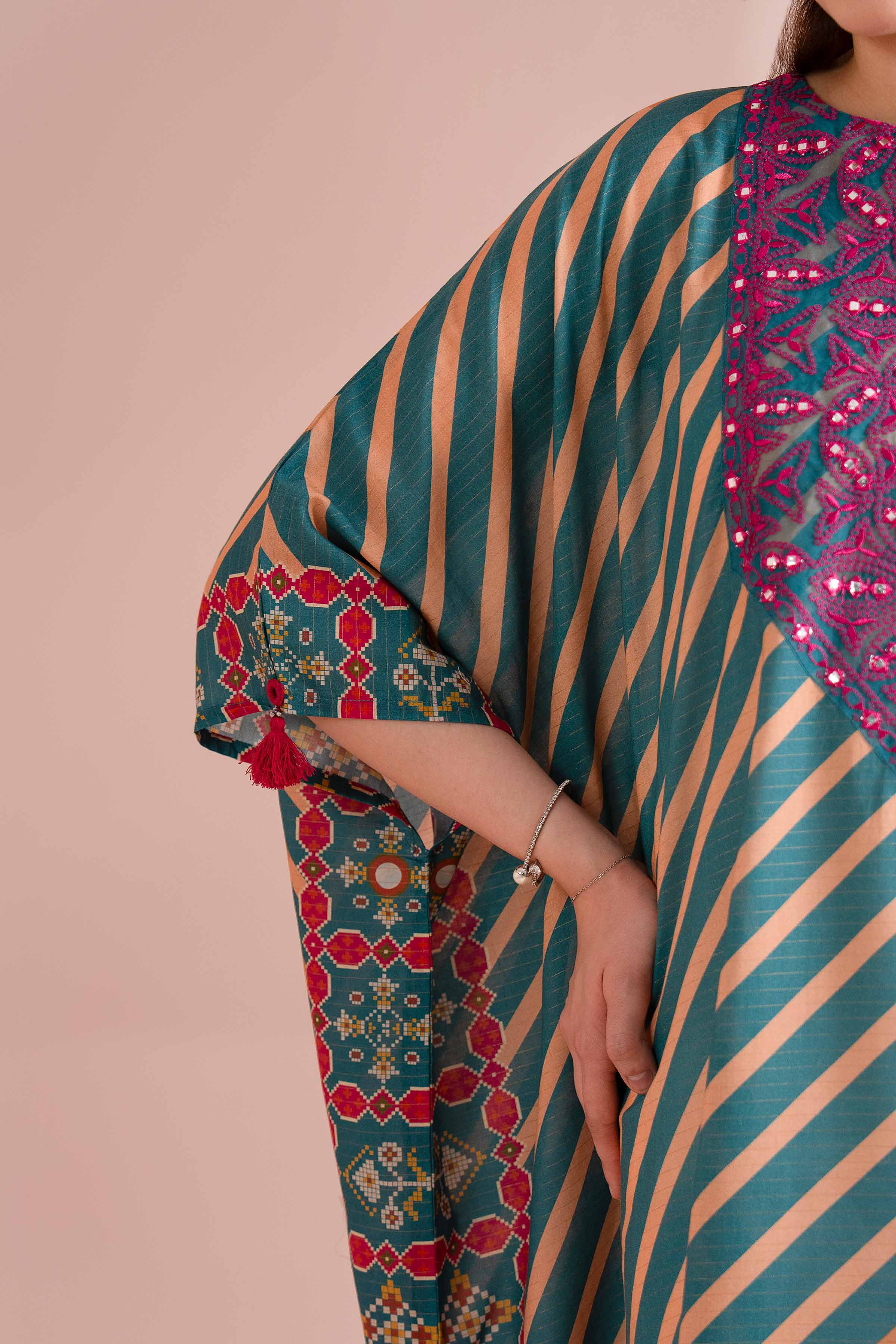 Printed Embroidered Kaftan - FE26-51 - Image 7