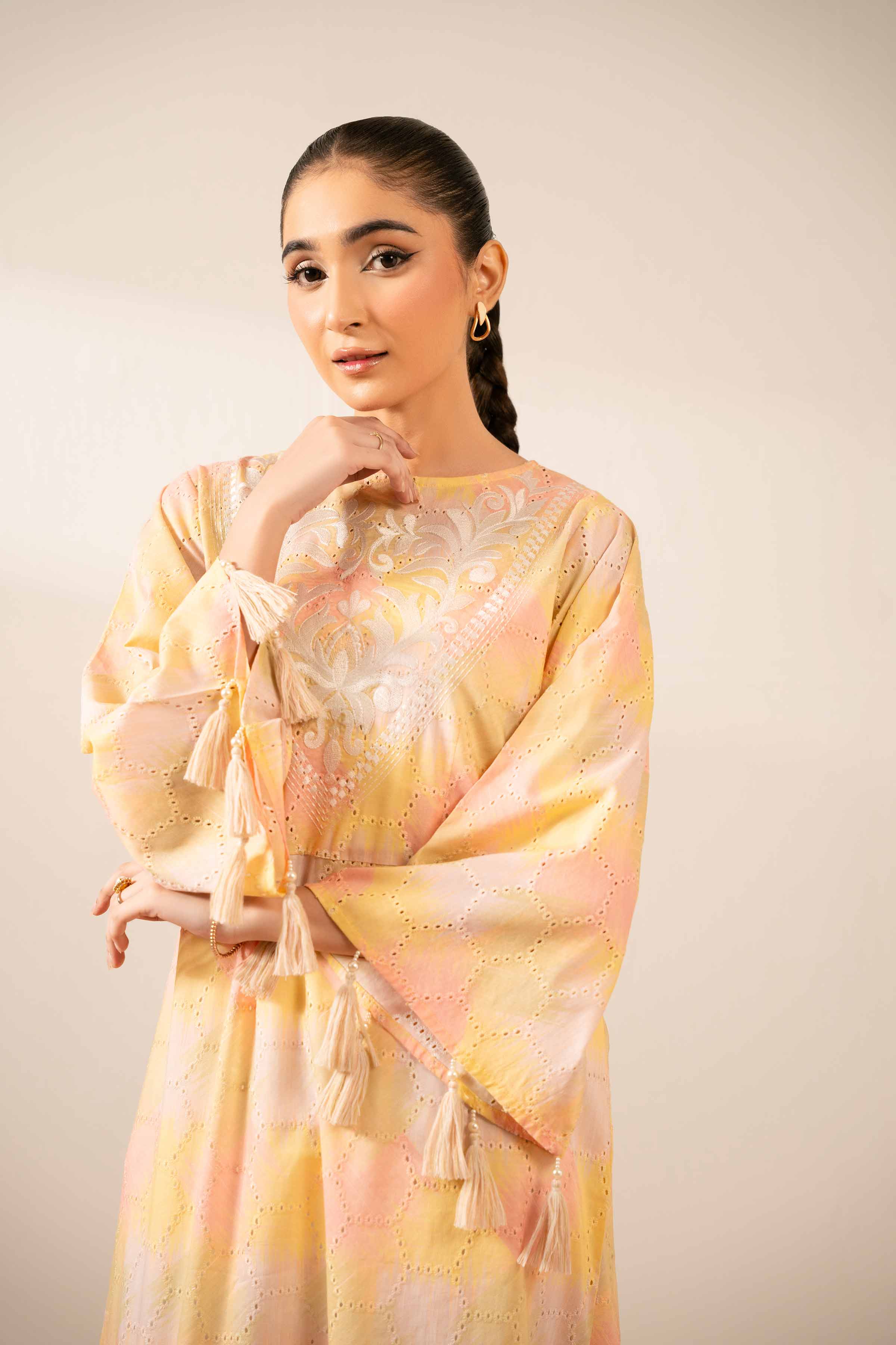 Printed Embroidered Dress - FS25-34 - Image 4