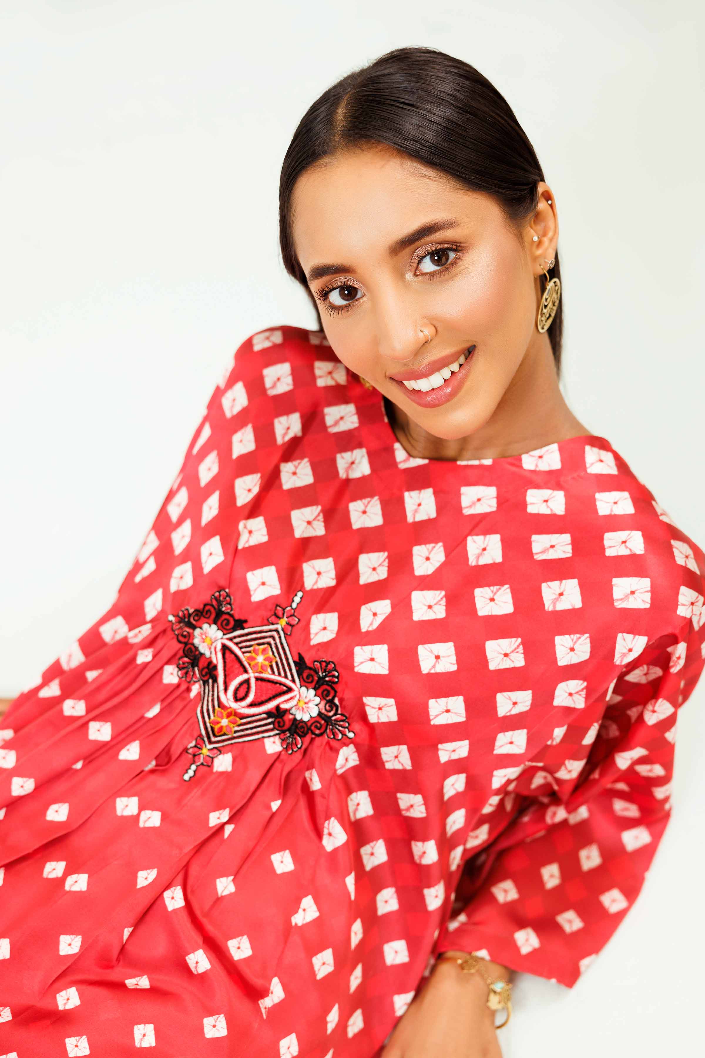 Printed Embroidered Dress - FSW24-07 - Image 5