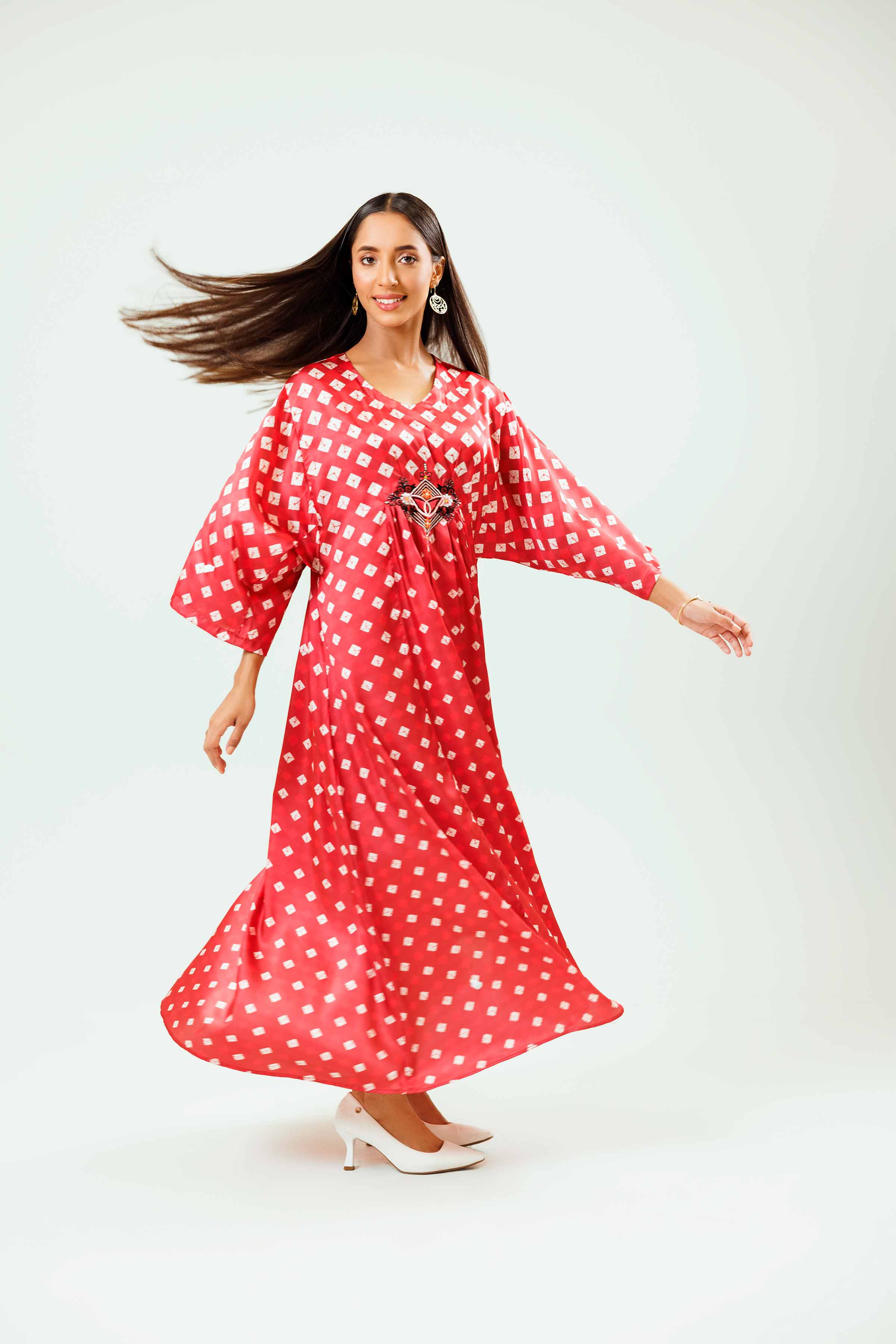 Printed Embroidered Dress - FSW24-07 - Image 7