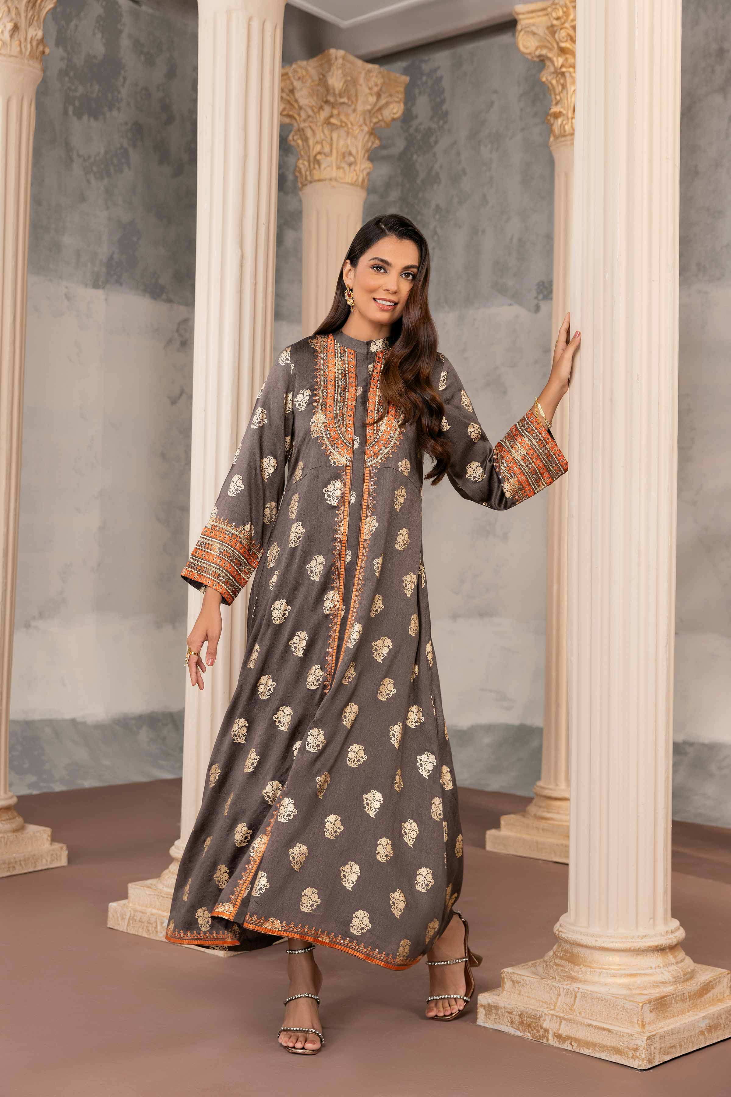 Printed Embroidered Long Dress - FW23-06 - Image 5