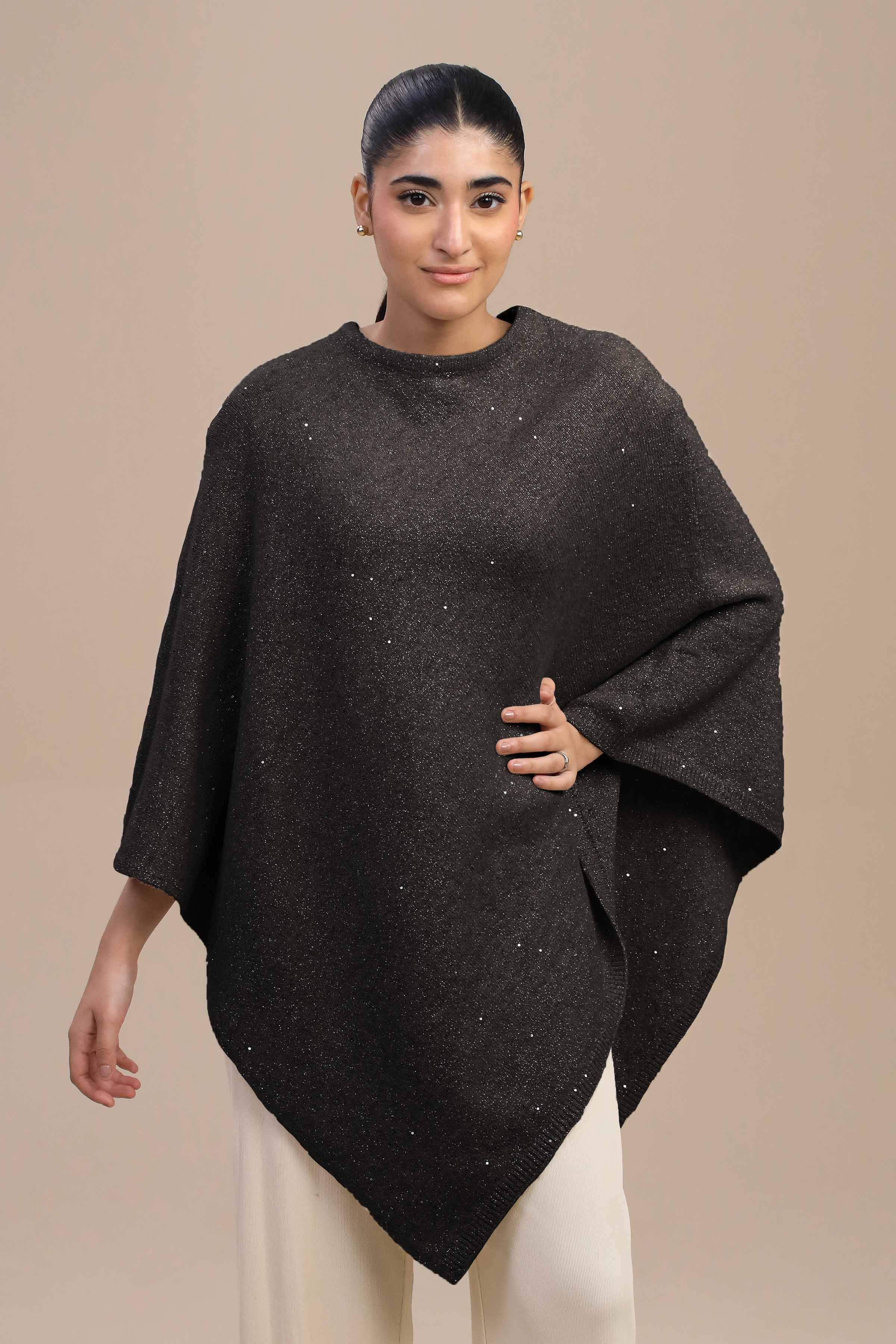 Black Cape Shawl-446152103 - Image 4