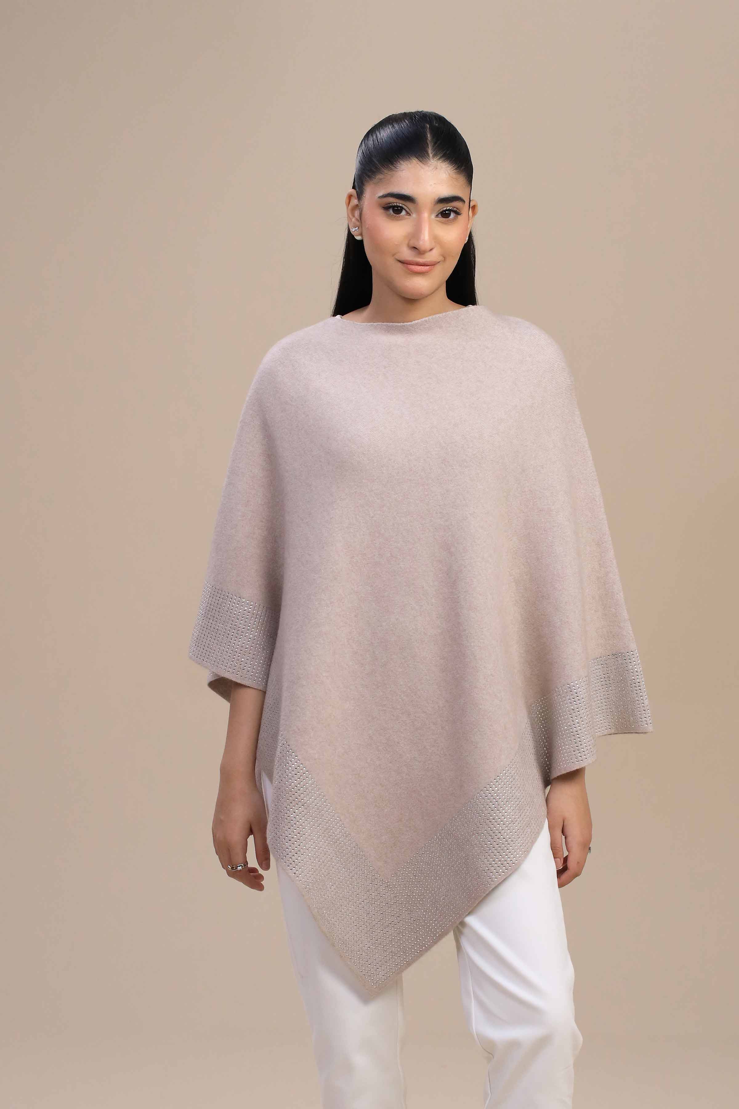 Beige Cape Shawl-446172118 - Image 6