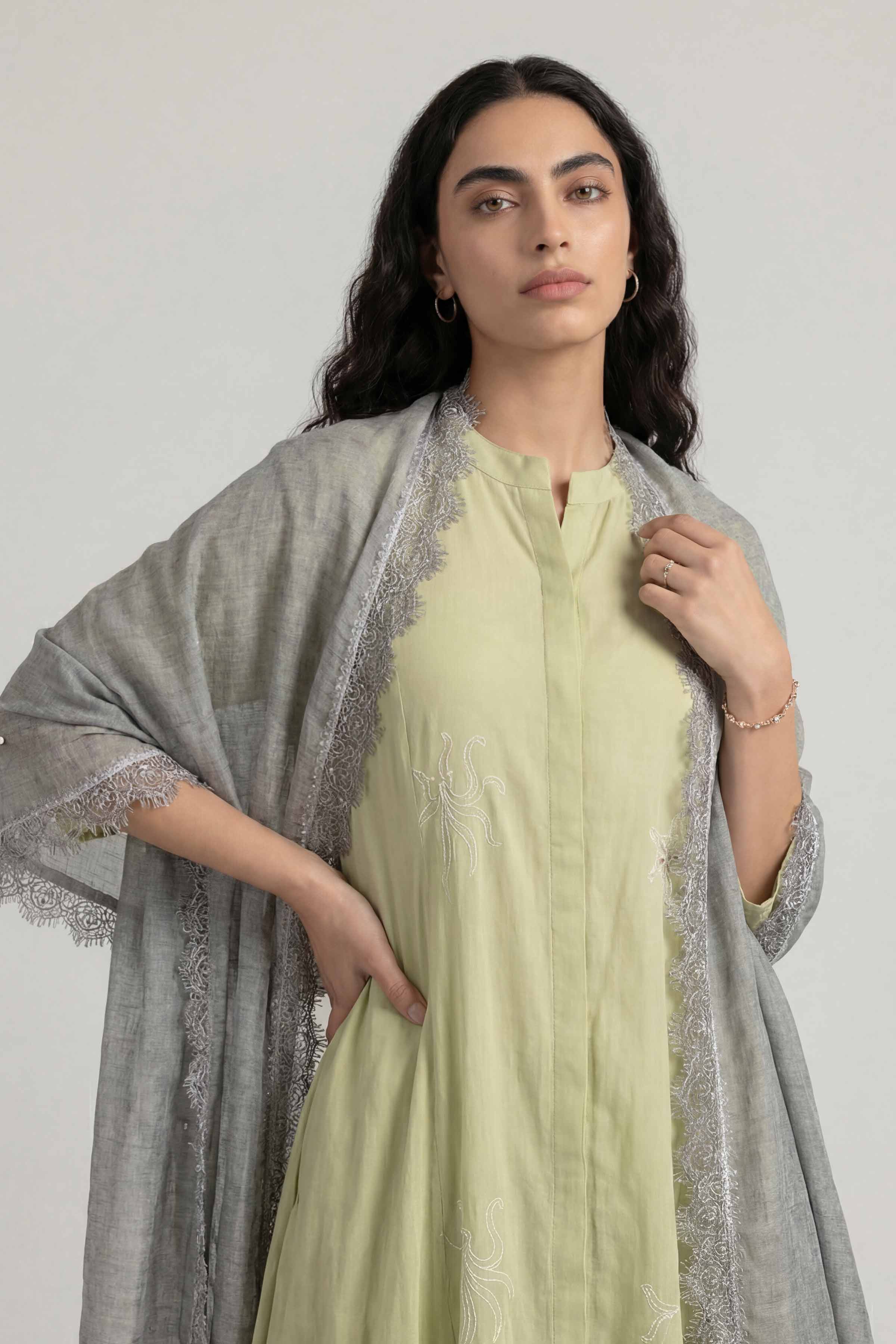 Grey Women Scarf-447912111 - Image 4