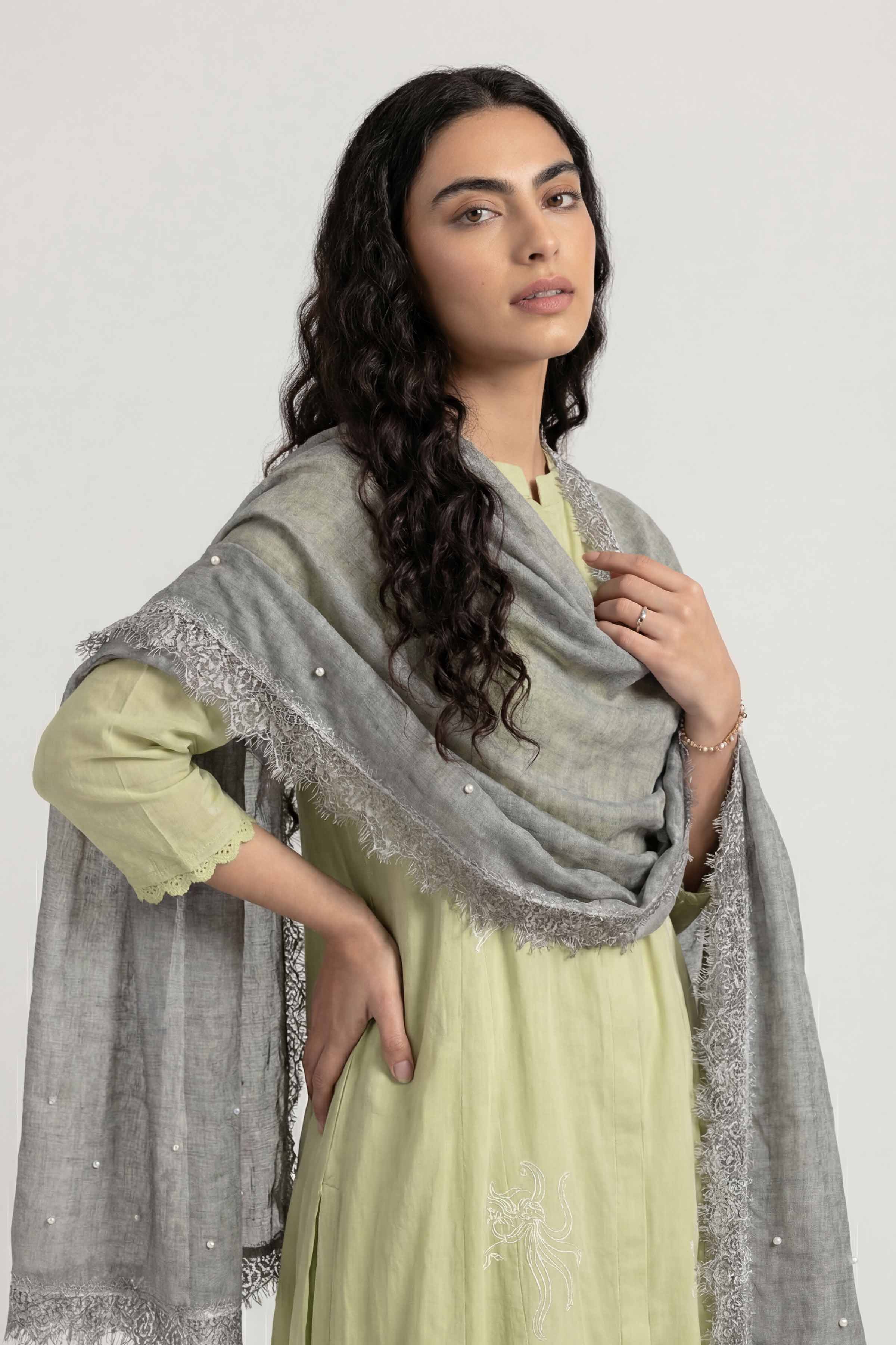 Grey Women Scarf-447912111 - Image 5