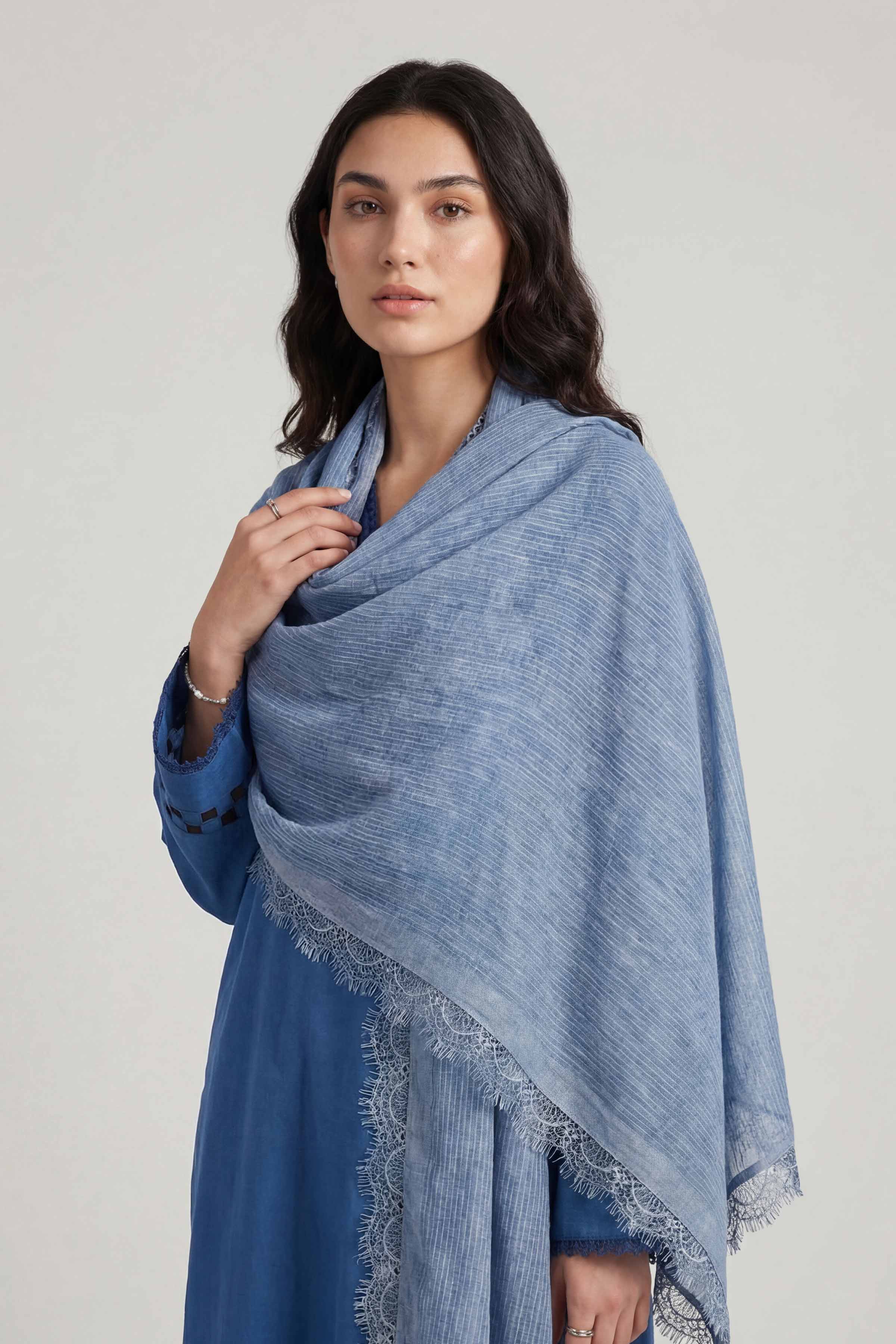 Blue Women Scarf-447892108 - Image 4