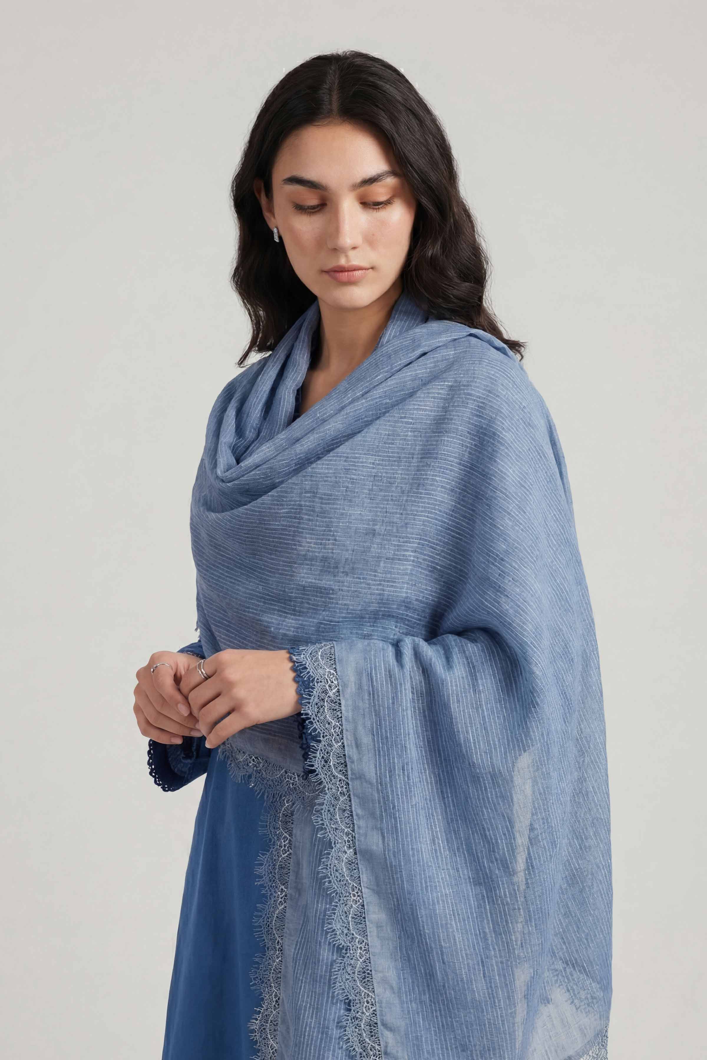 Blue Women Scarf-447892108 - Image 5