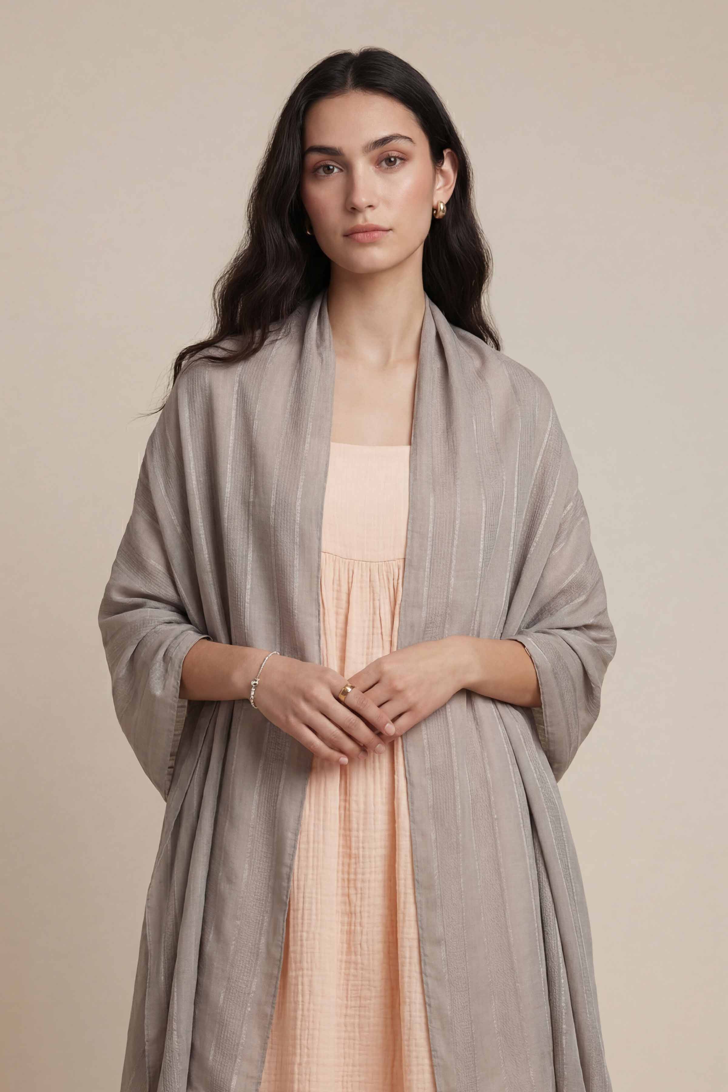 Grey Women Scarf-447902111 - Image 3