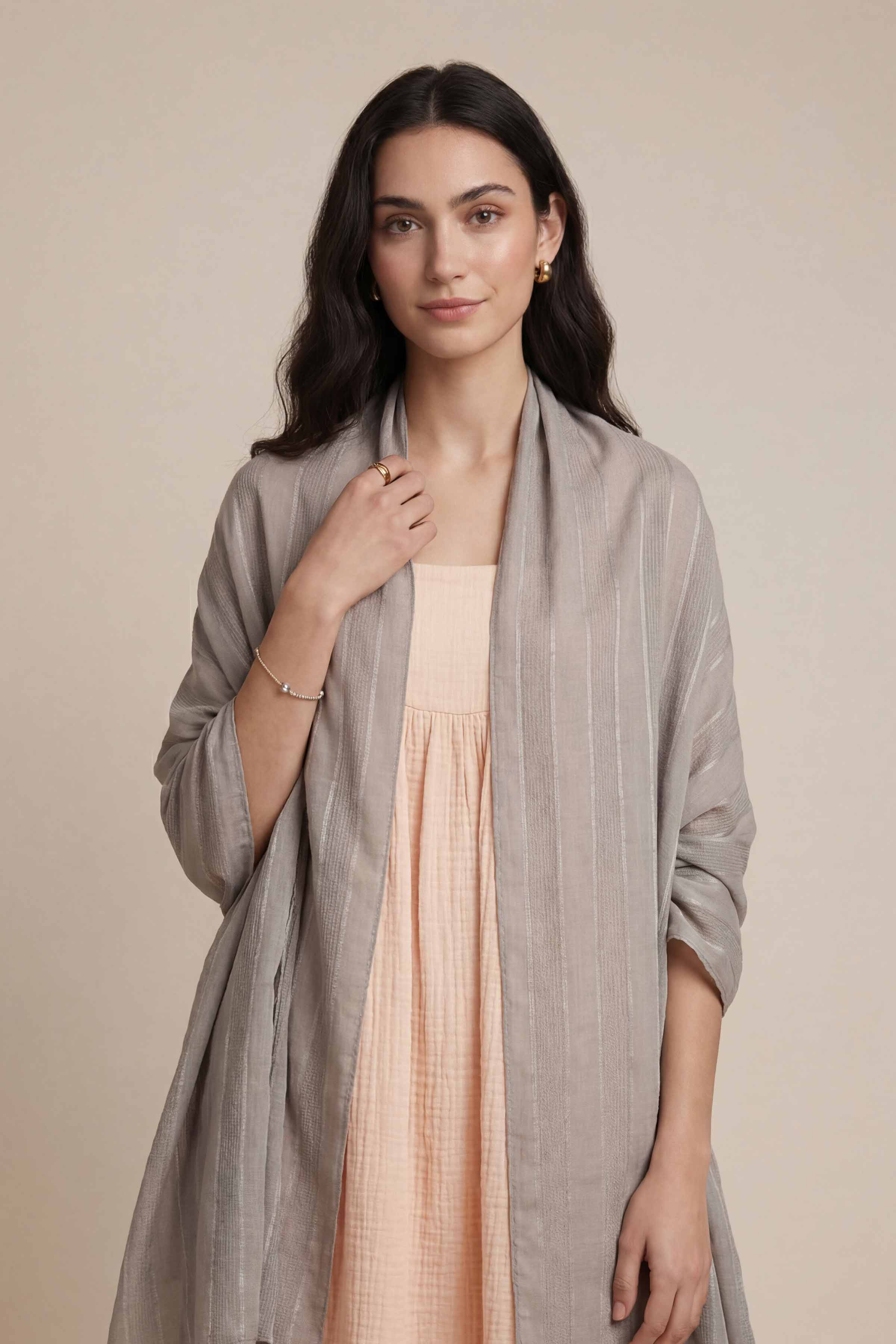 Grey Women Scarf-447902111 - Image 4