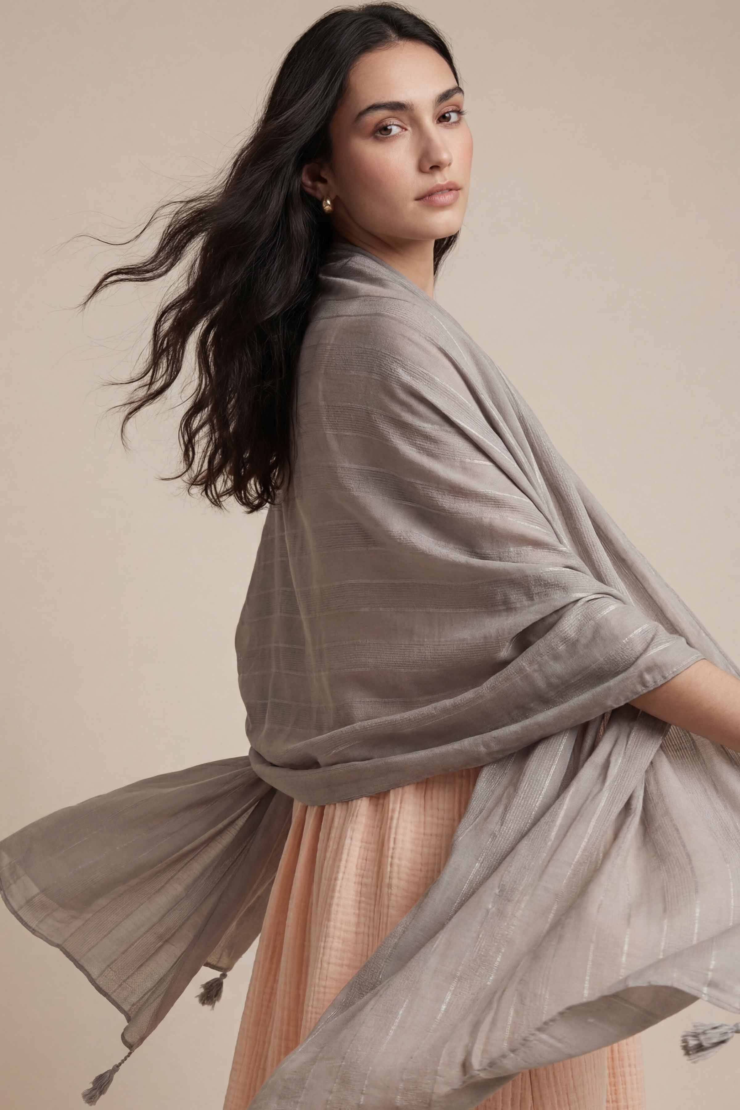 Grey Women Scarf-447902111 - Image 5