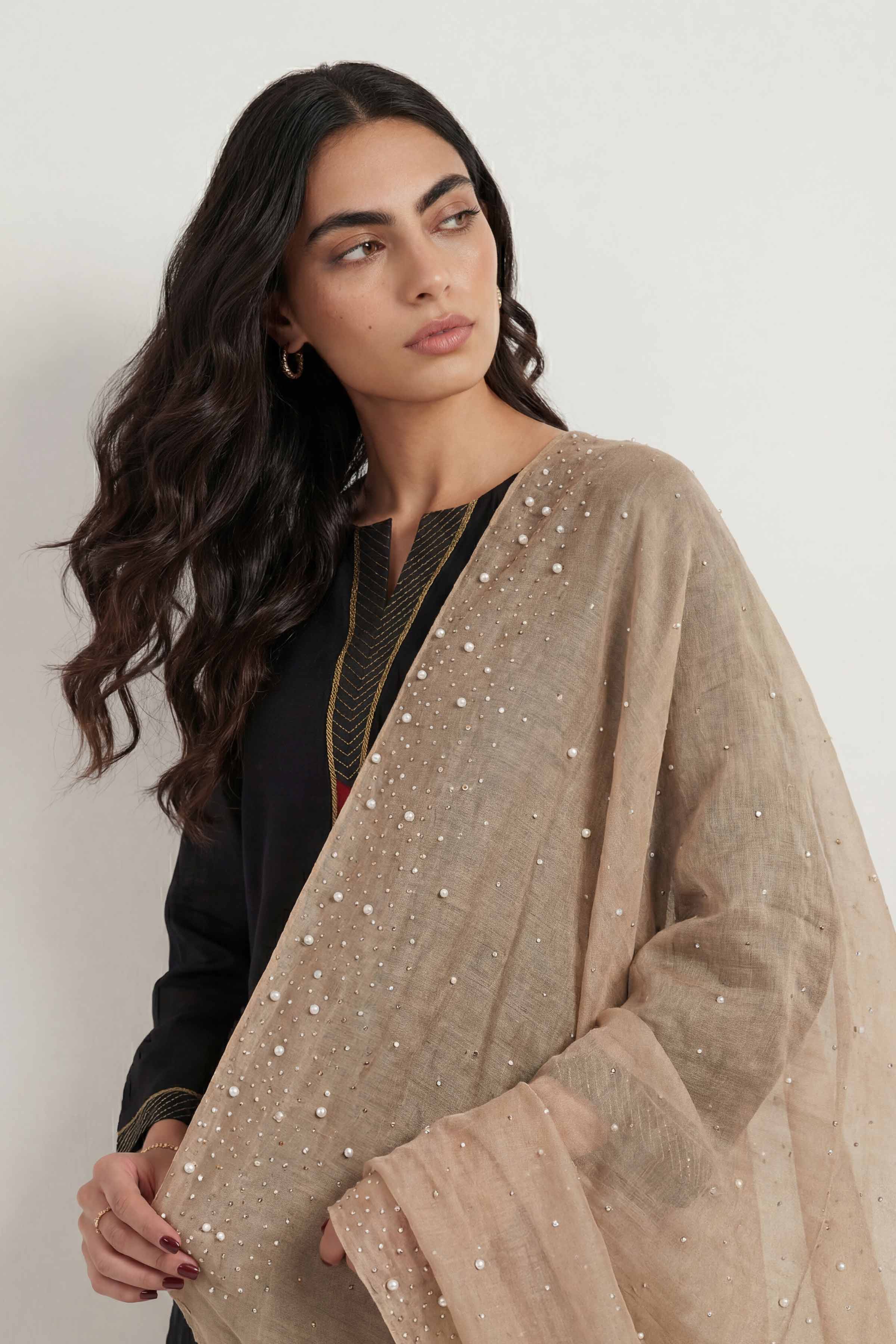 Camel Women Scarf-447932129 - Image 5