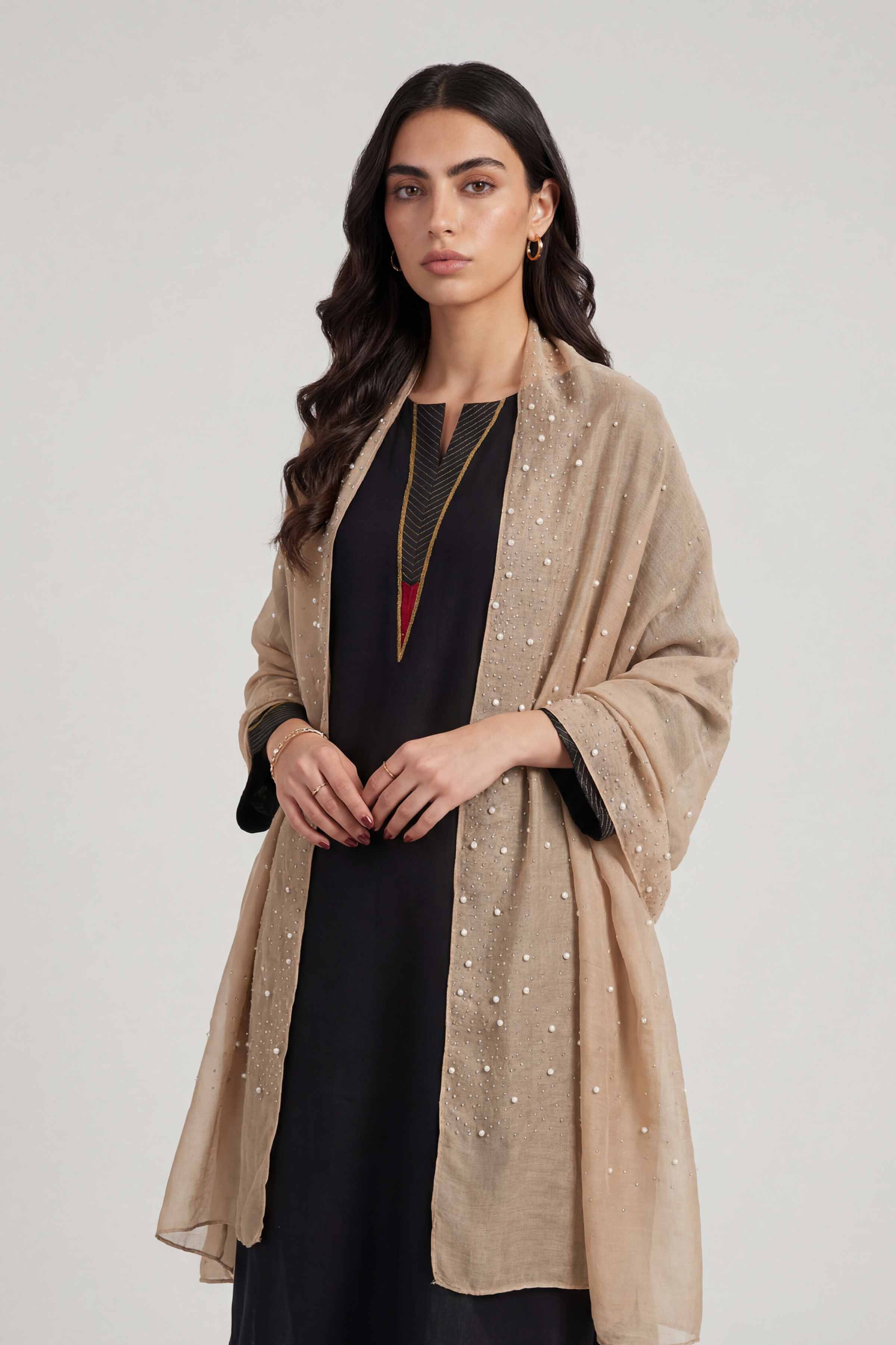 Camel Women Scarf-447932129 - Image 6