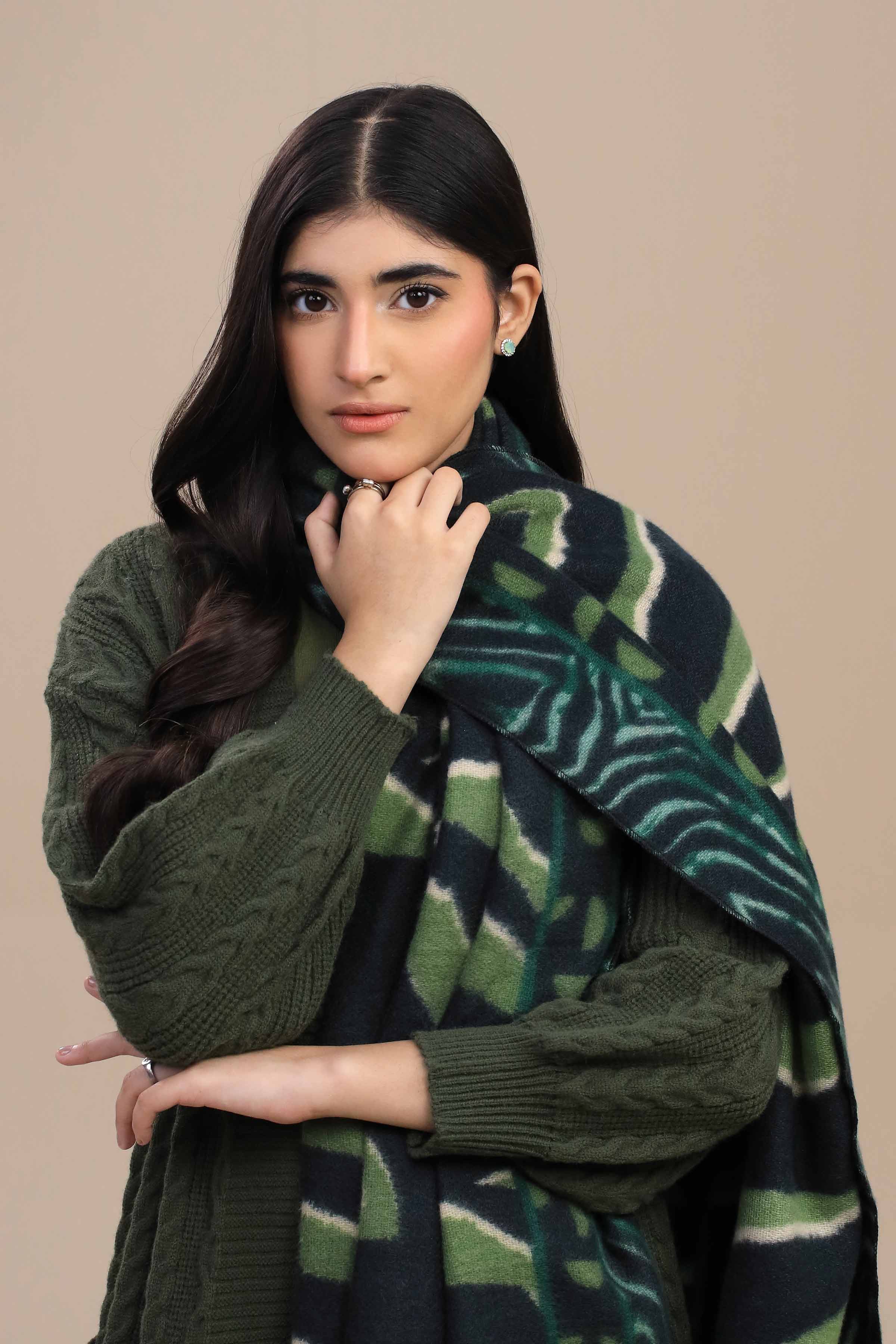 Green Women Shawl-446052104 - Image 3
