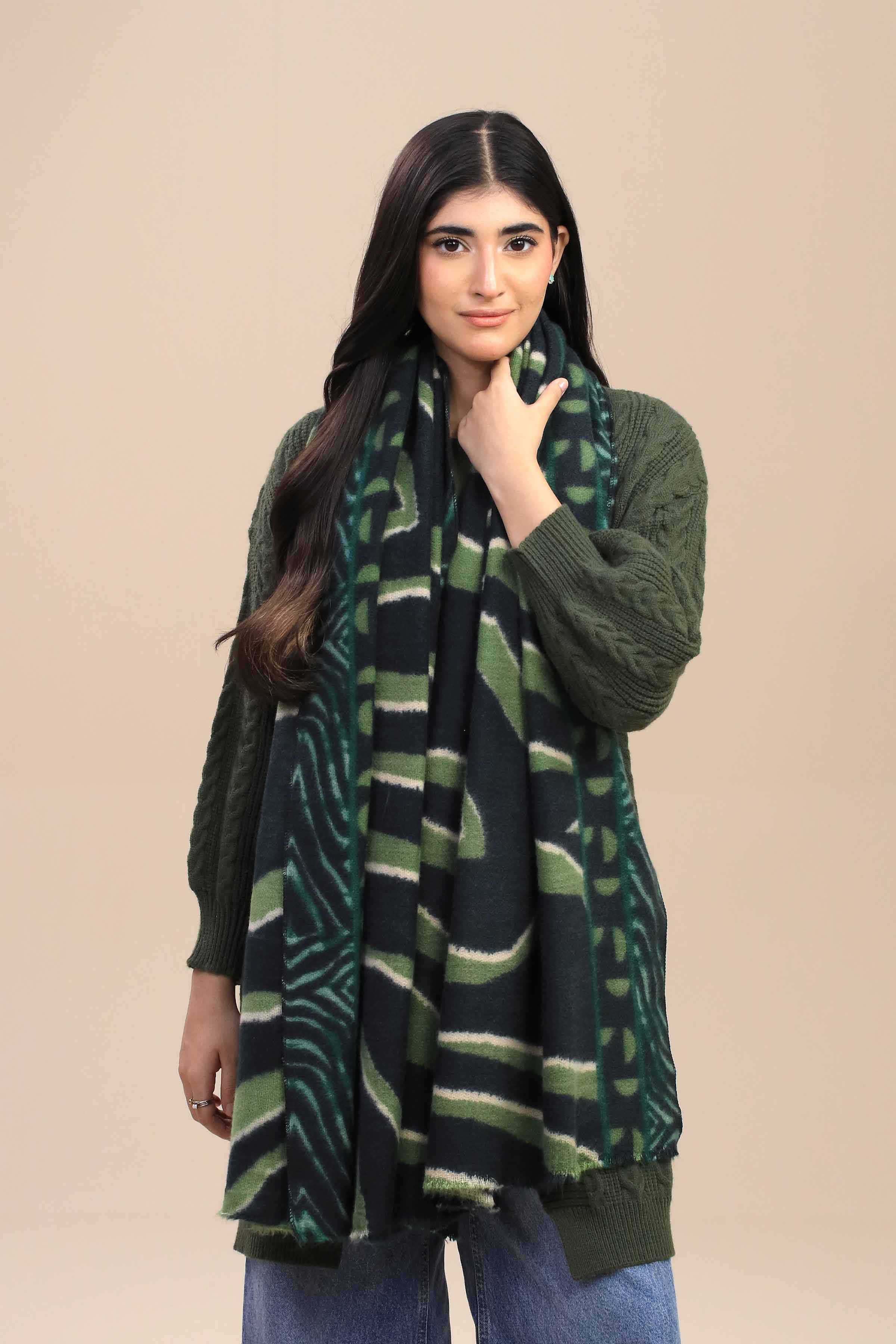 Green Women Shawl-446052104 - Image 5