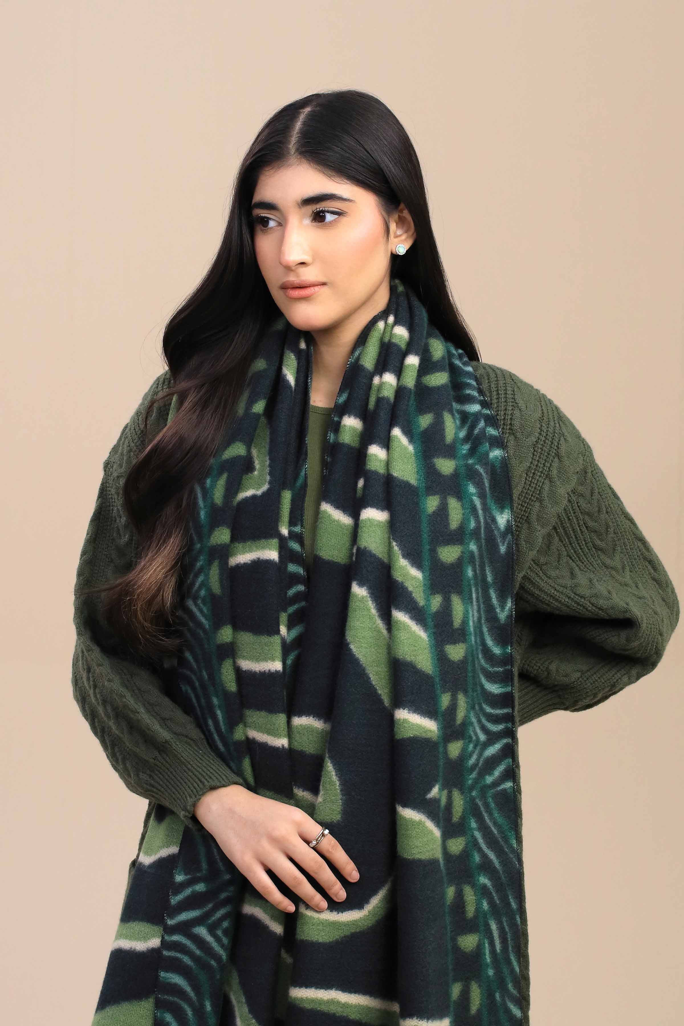 Green Women Shawl-446052104 - Image 6