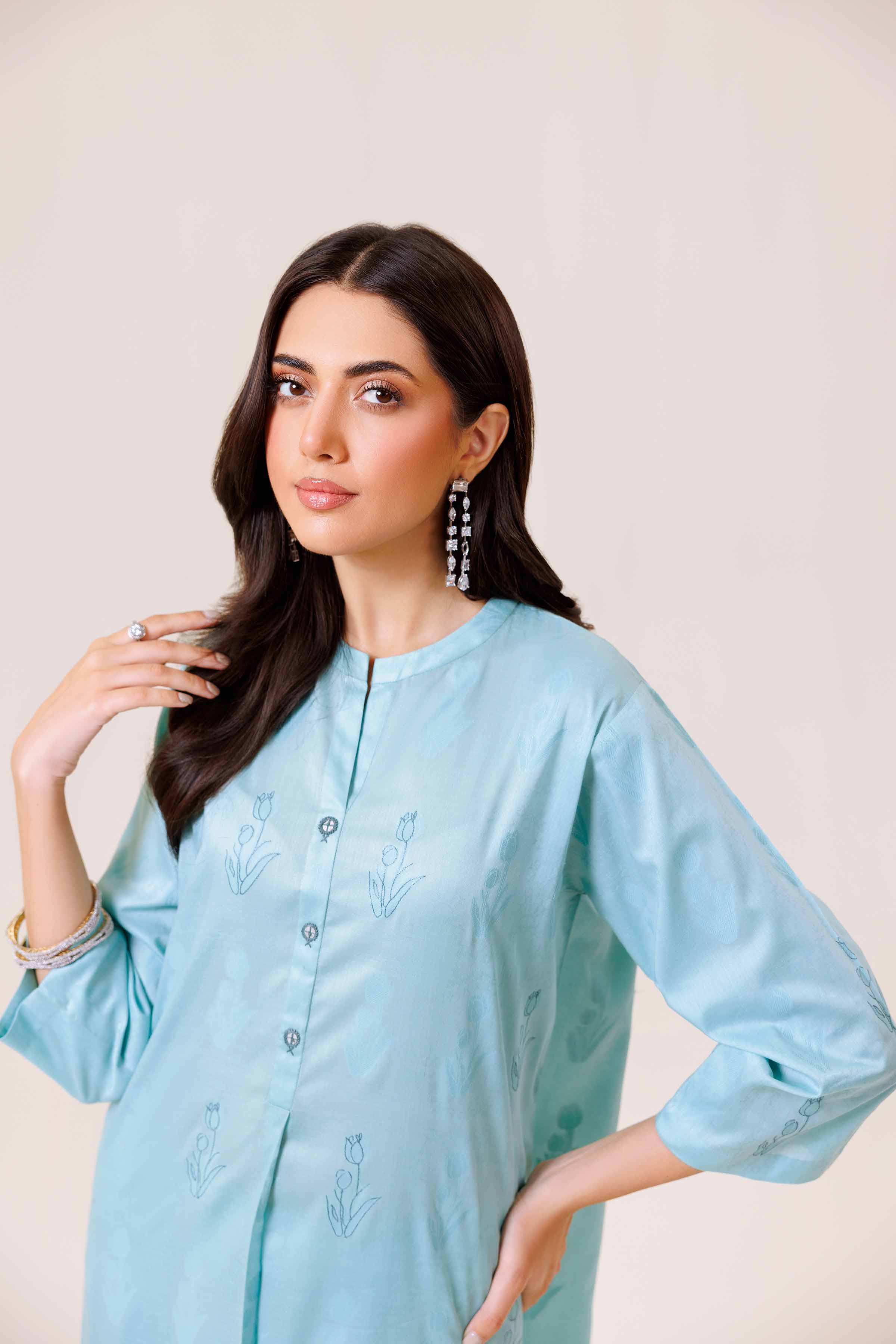 2 Piece - Embroidered Suit - KFE24-111 - Image 6