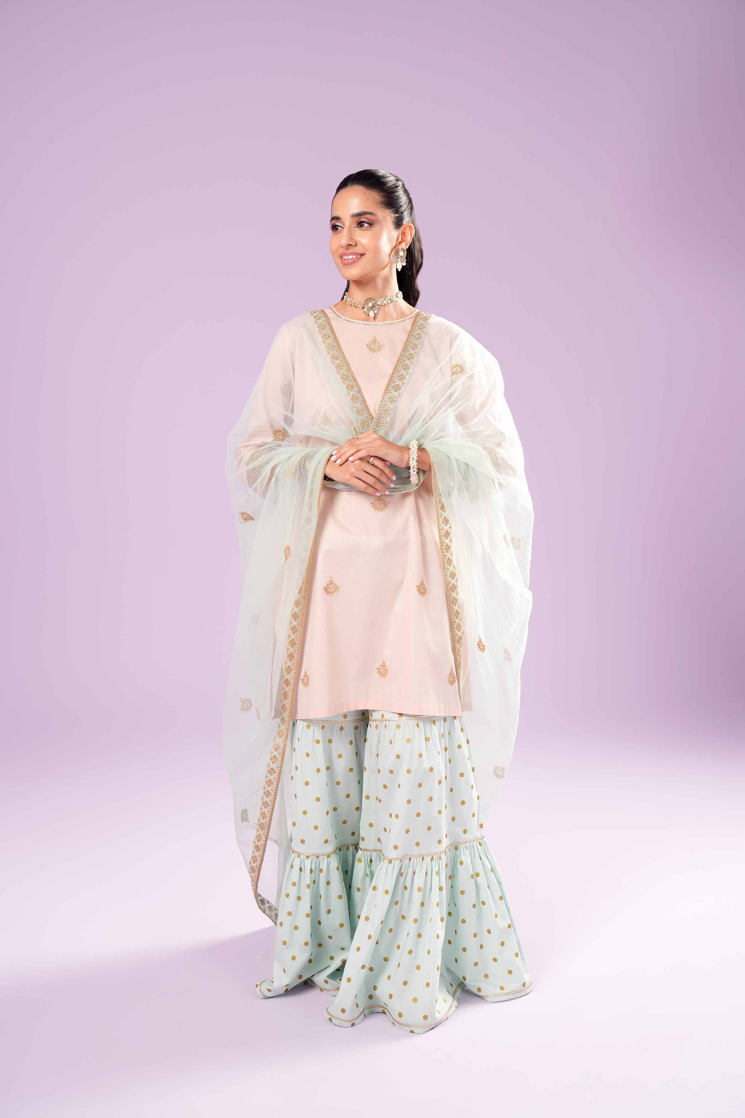3 Piece - Printed Embroidered Suit - KFE24-75 - Image 5