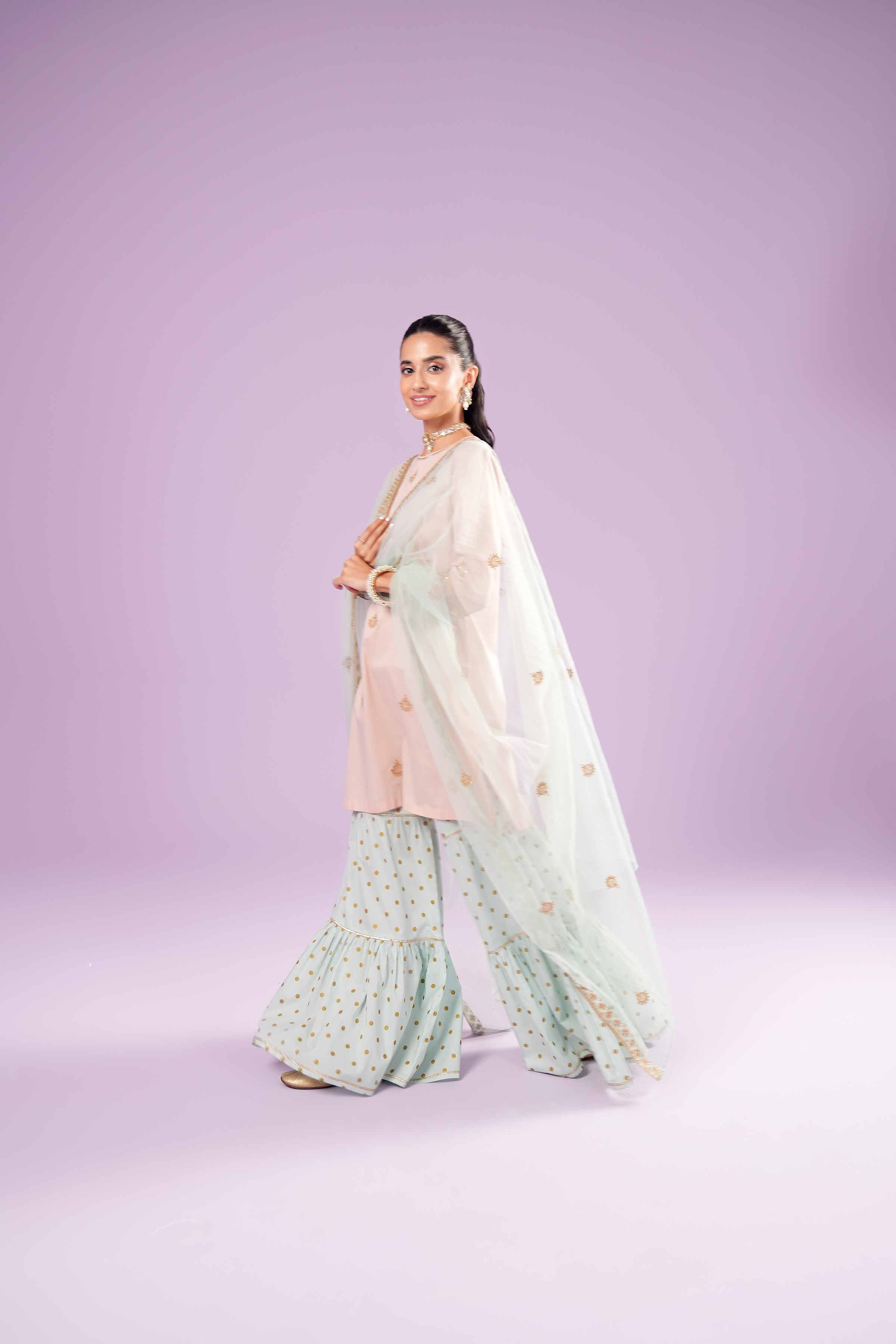 3 Piece - Printed Embroidered Suit - KFE24-75 - Image 6