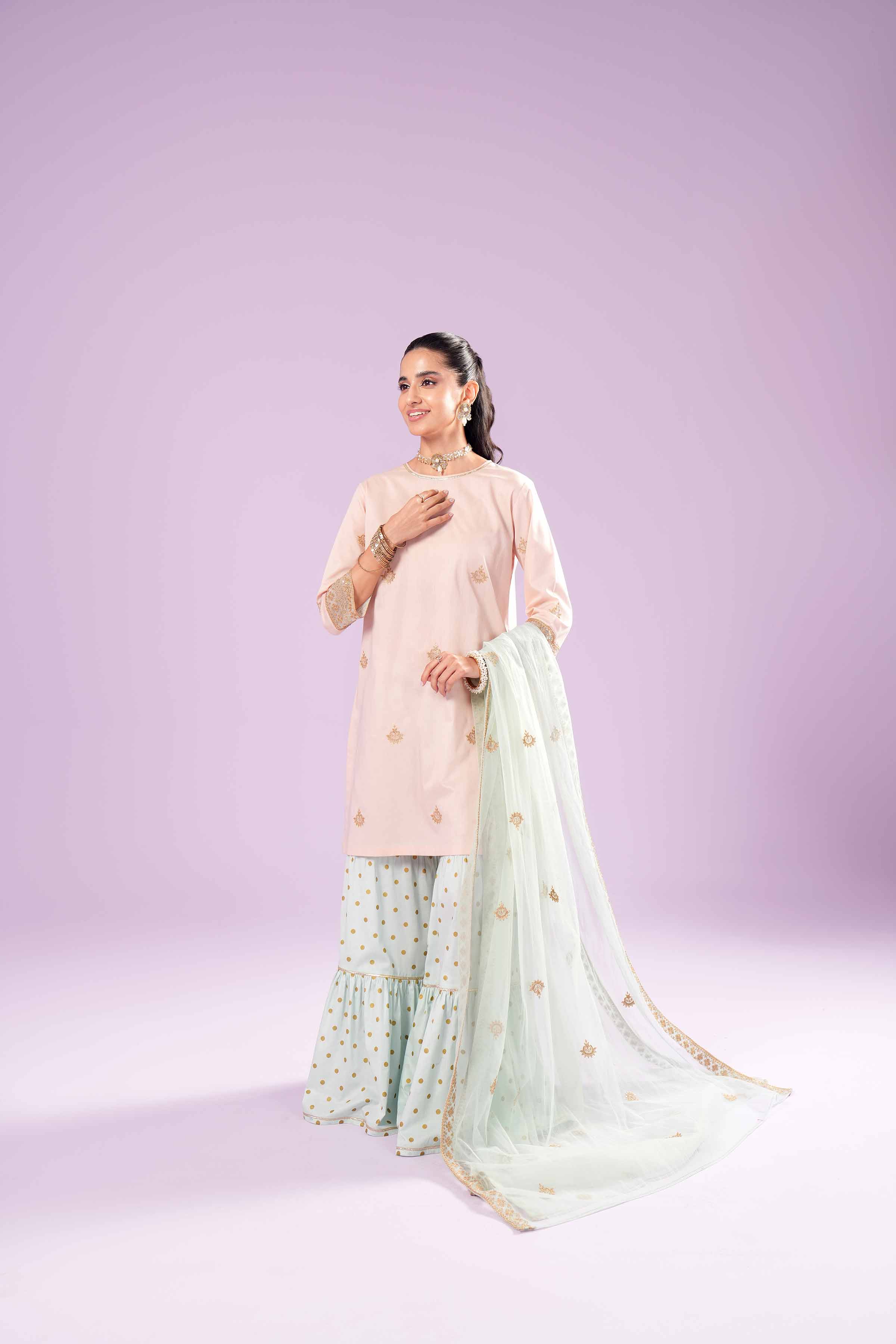 3 Piece - Printed Embroidered Suit - KFE24-75 - Image 7