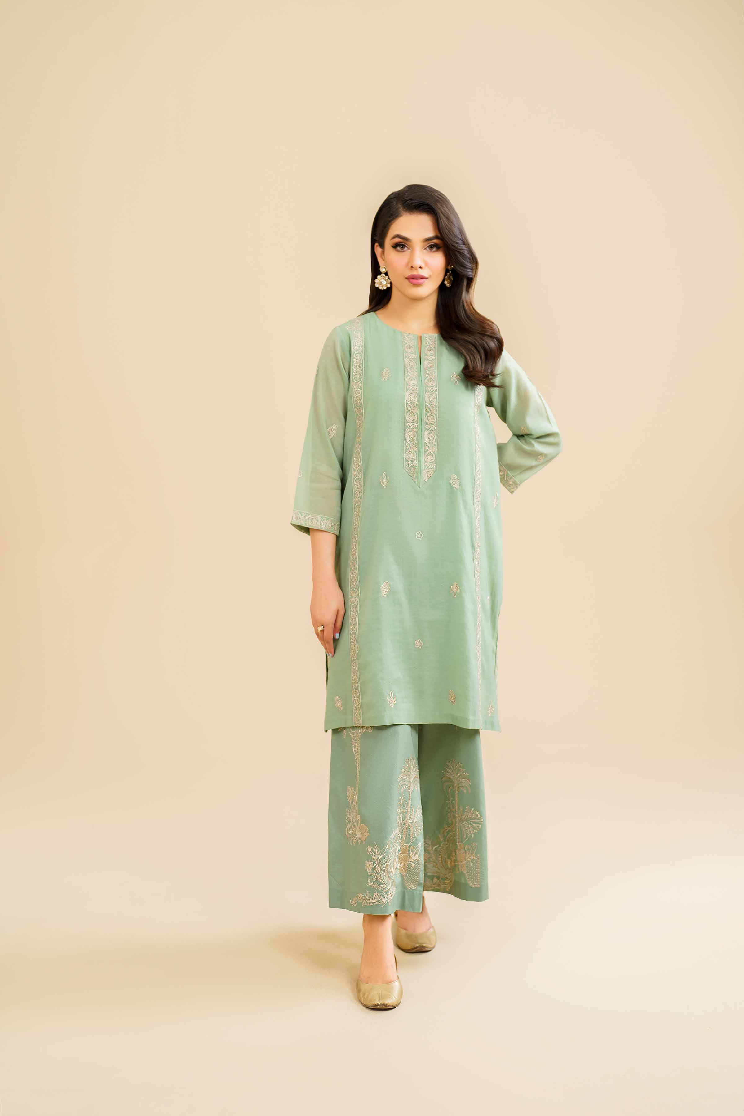 2 Piece - Embroidered Suit - KFE24-80 - Image 4
