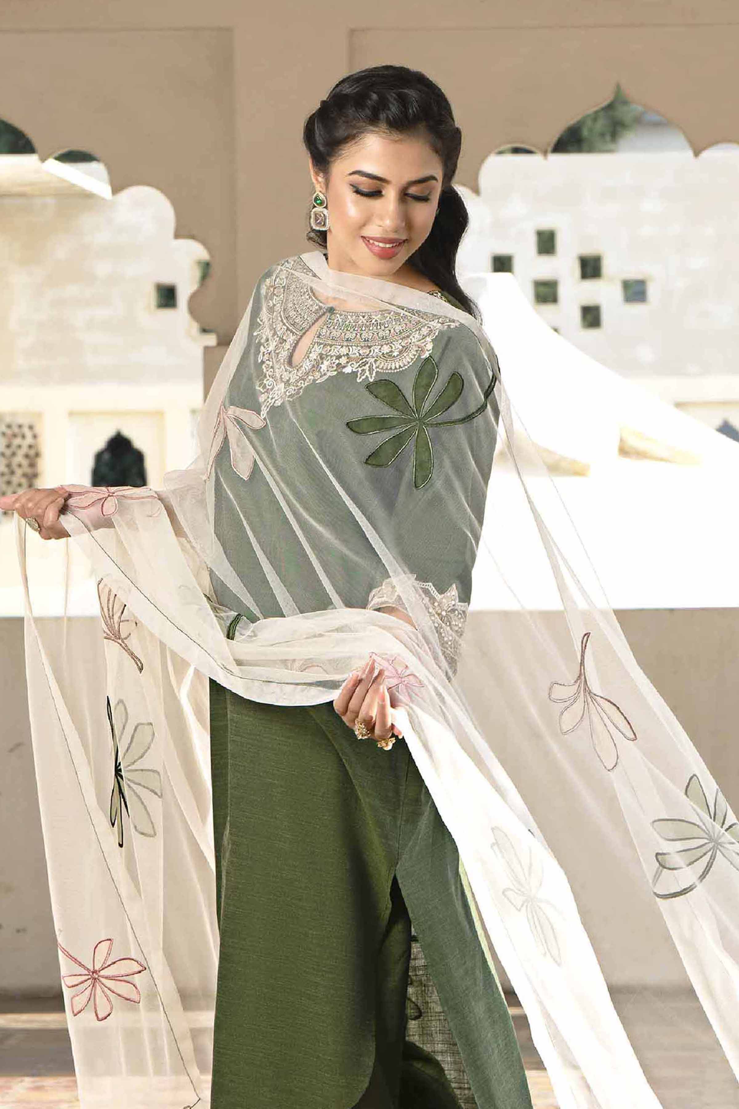 3 Piece - Embroidered Suit - KFE24-86 - Image 2