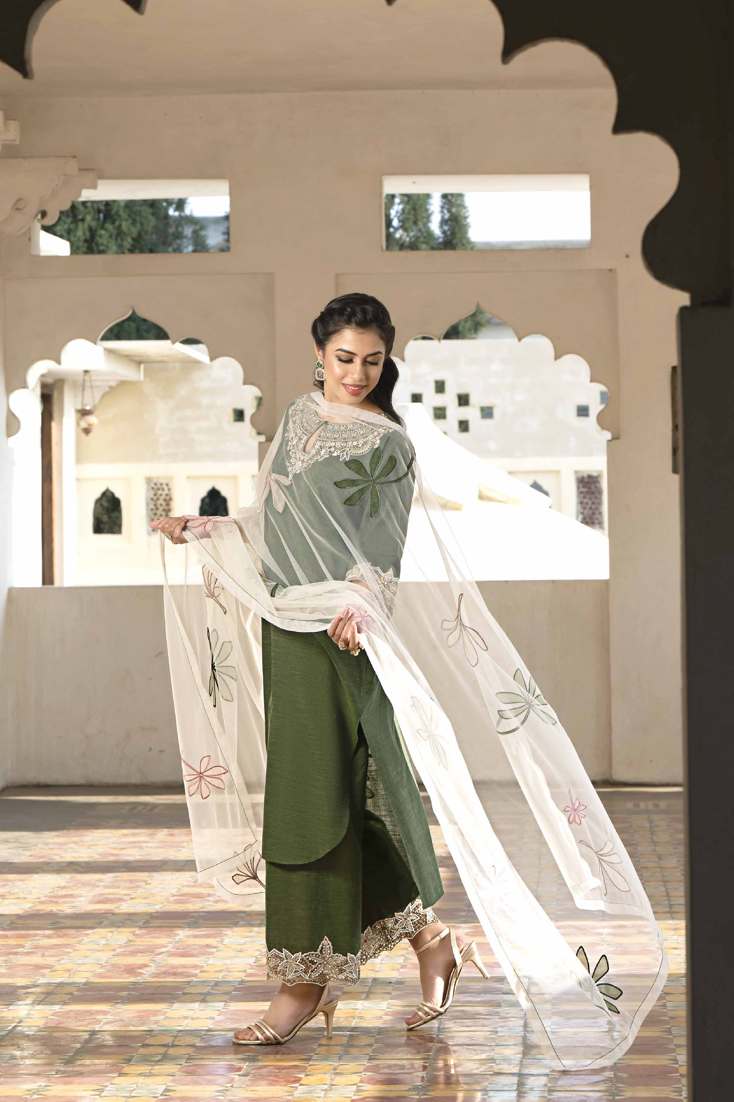 3 Piece - Embroidered Suit - KFE24-86 - Image 3